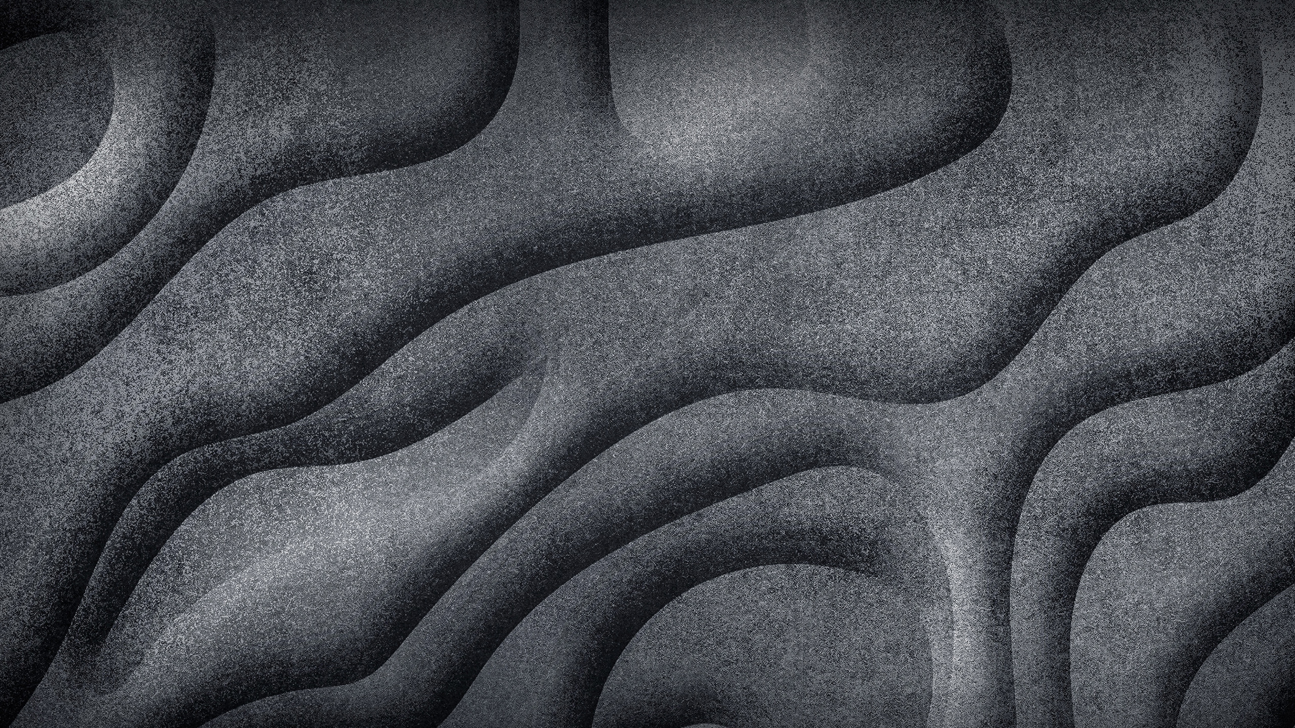 Black Sand Wave Shapes Pattern 2K Abstract