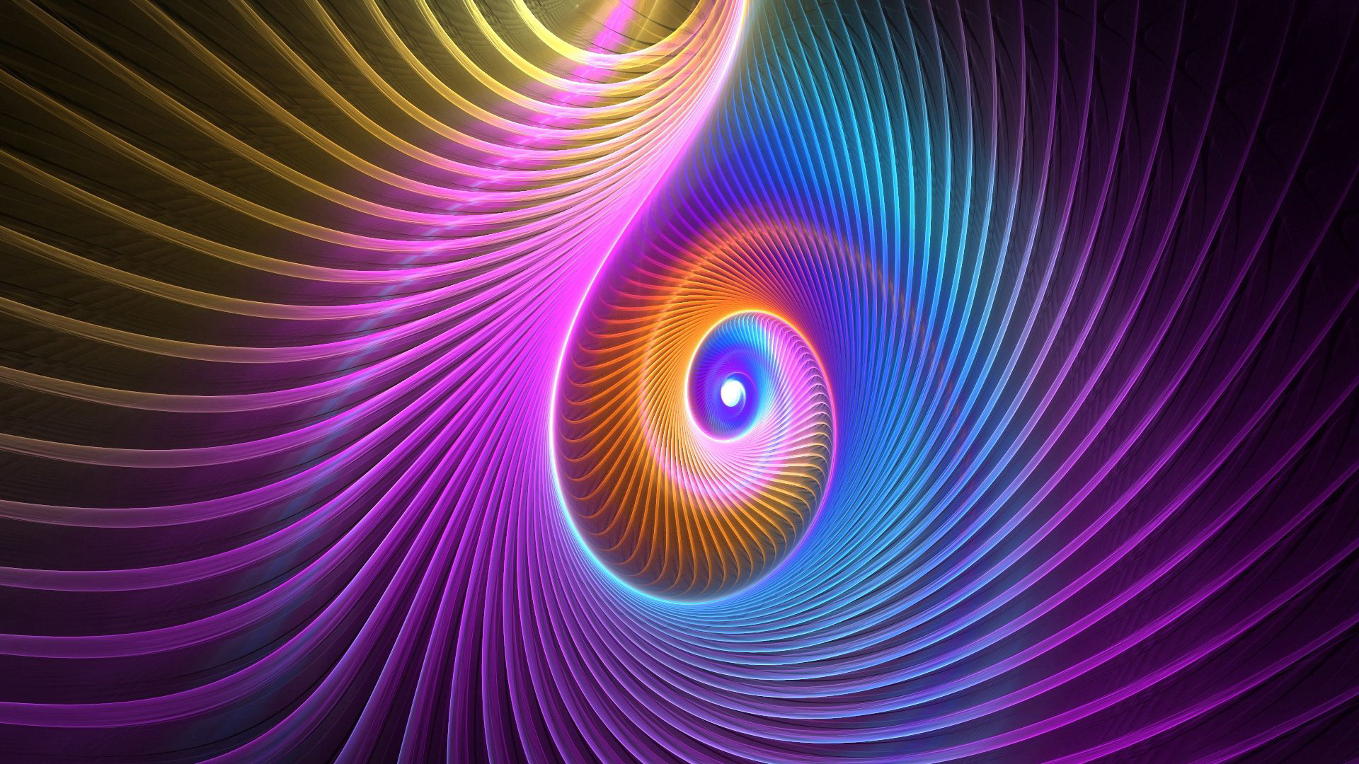 D Bright Fractal Feather 2K Abstract