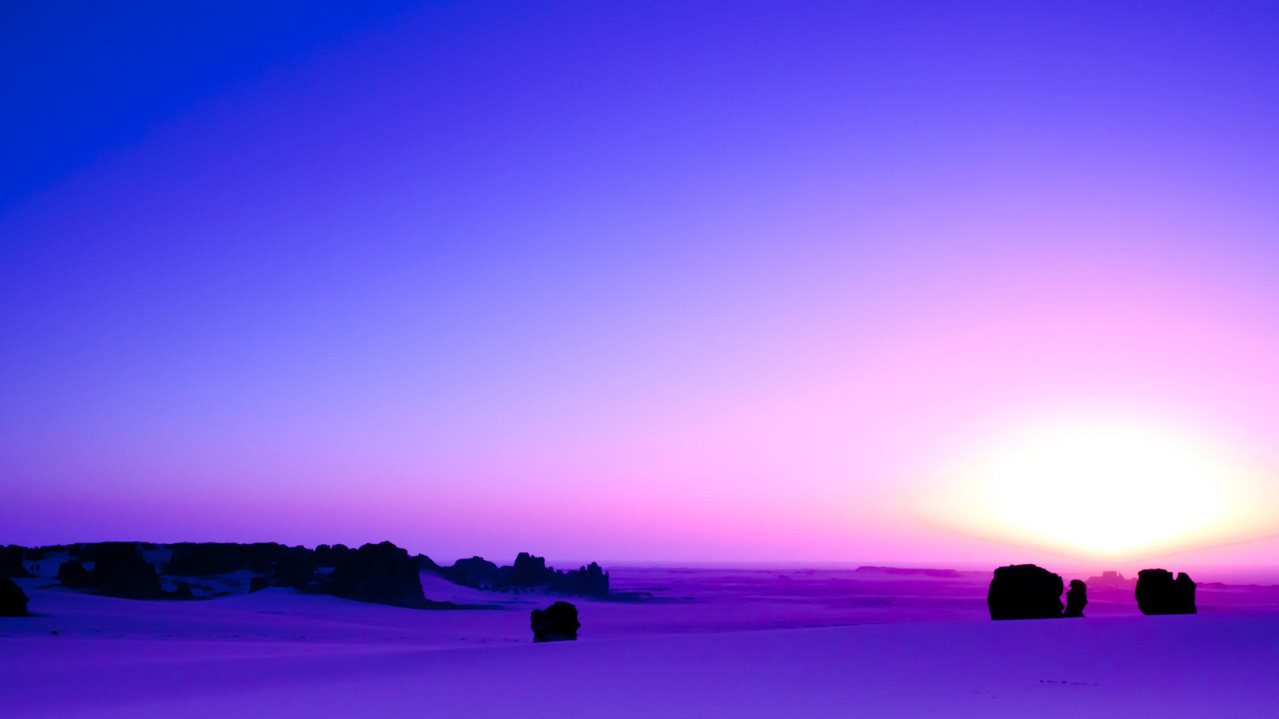 Africa Algeria Dune Horizon Purple Sahara Sand Sunrise Tassili N’Ajjer K K 2K African