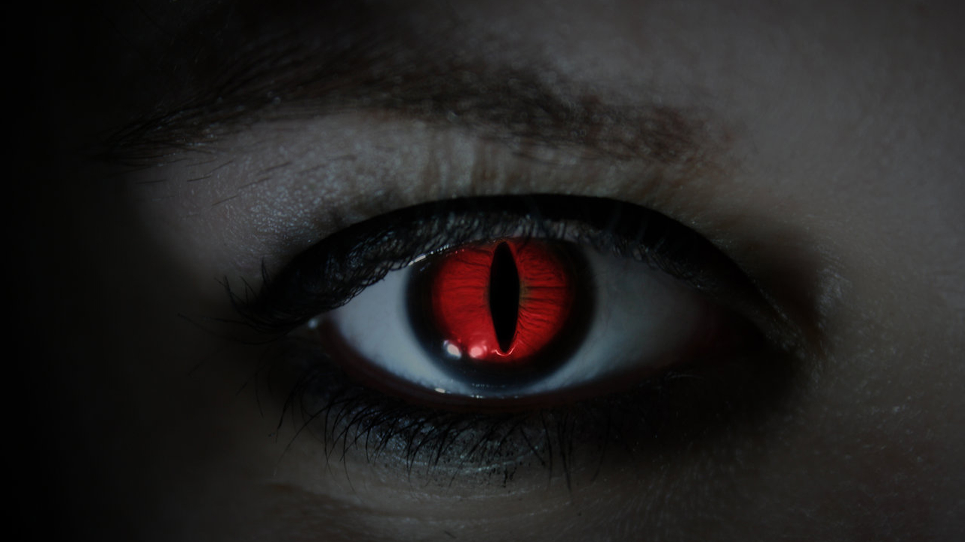 Red Black Line Iris Pupil Eyelashes Evil Eye 2K Evil Eye