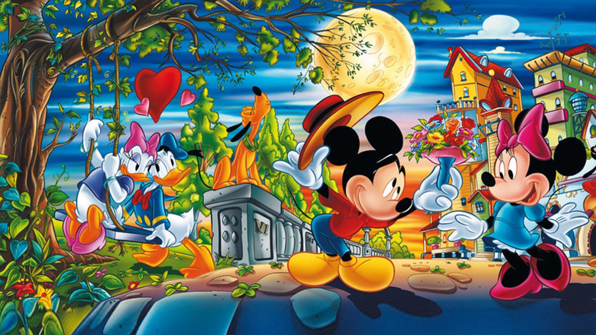 Mickey With Minnie Mouse and Donald With Daisy Duck Couple 2K Cartoon