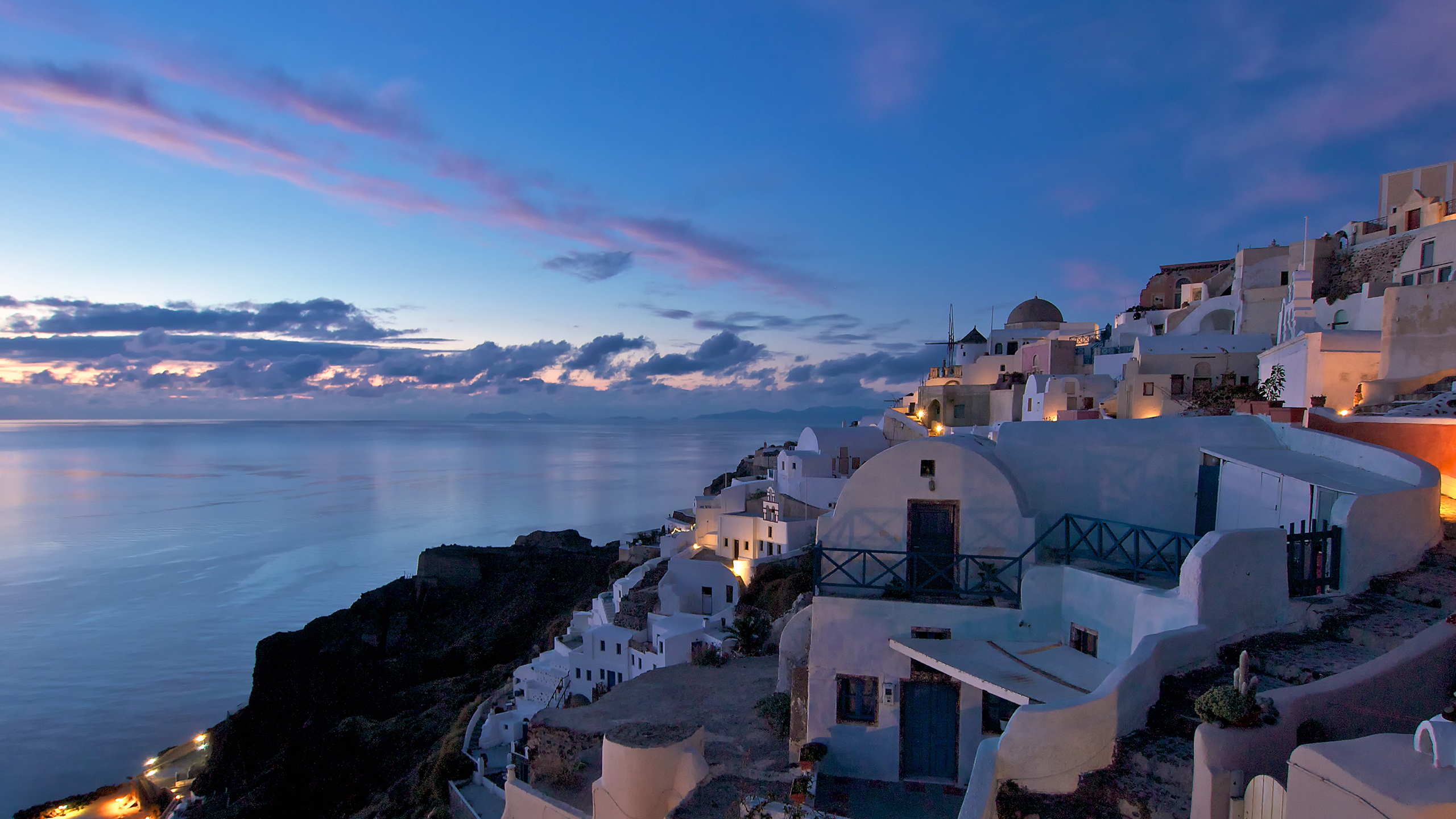 Greece Santorini Under Blue Sky 2K Travel