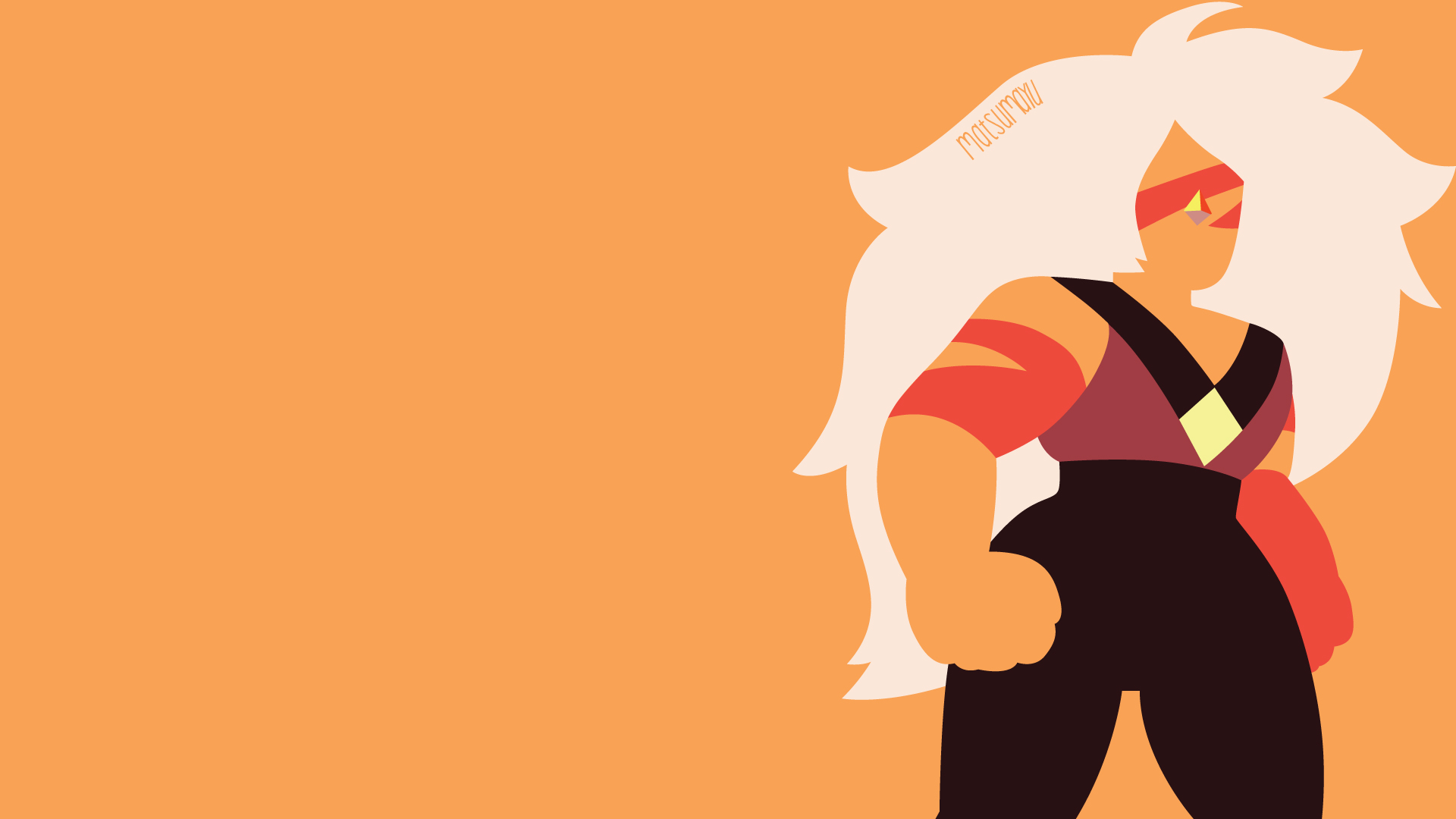 Steven Universe Jasper With White Hair With Yellow Wallpaper 2K Movies