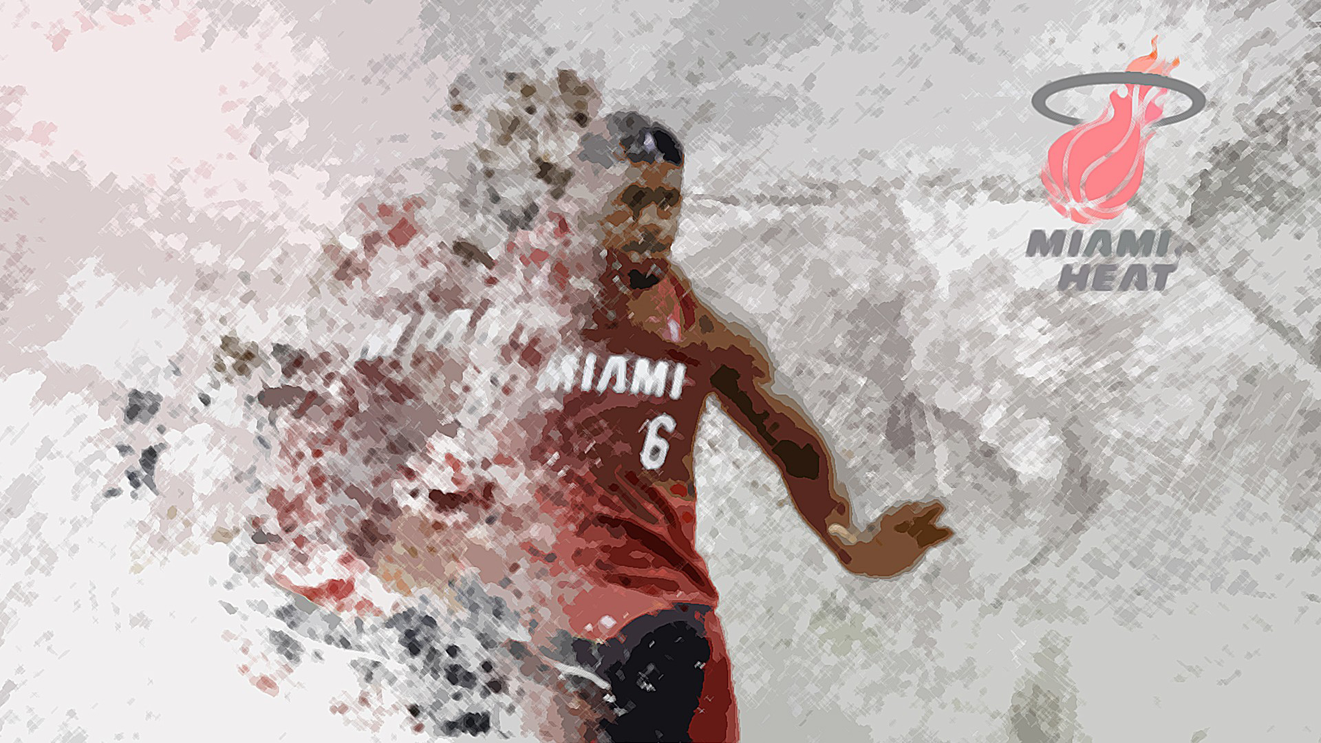 Miami Heat Lebron James Painting Basketball 2K Sports