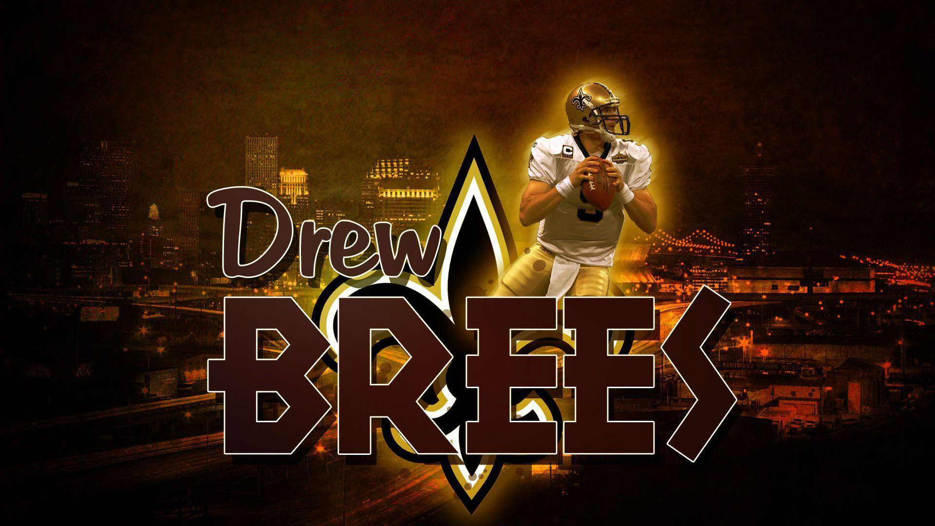 Drew Brees With Wallpaper Of Cityscape Lights During Nighttime 2K Drew Brees