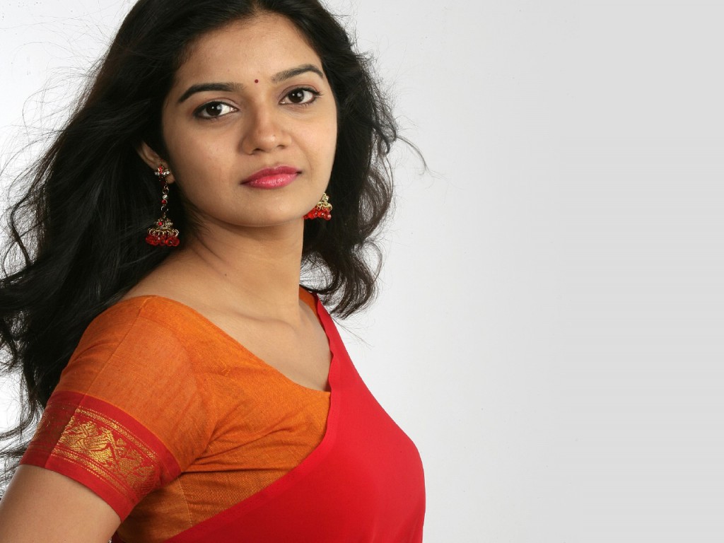 Colors Swathi in Red Saree