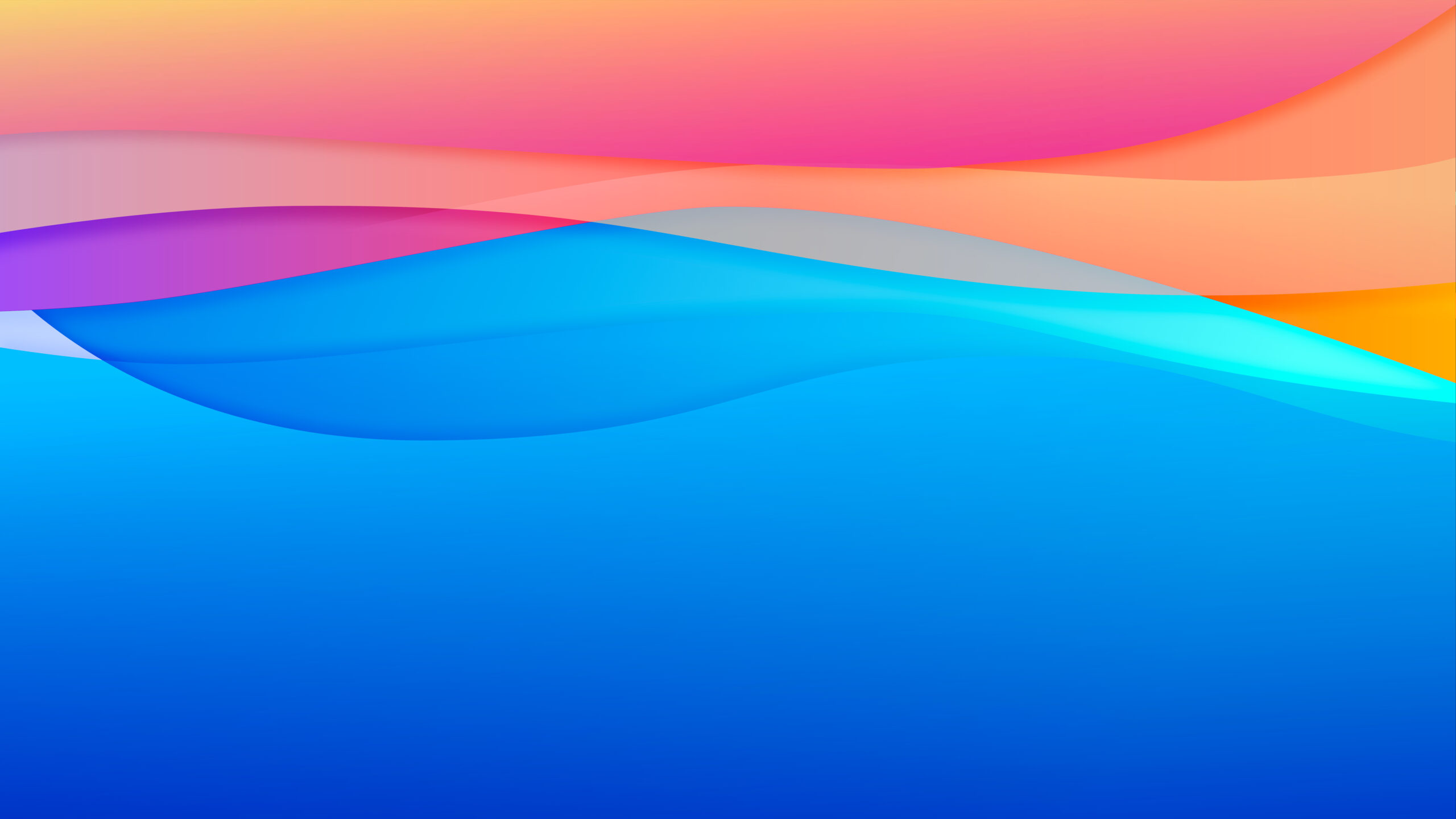 Blue Pink Yellow Waves K K 2K Abstract