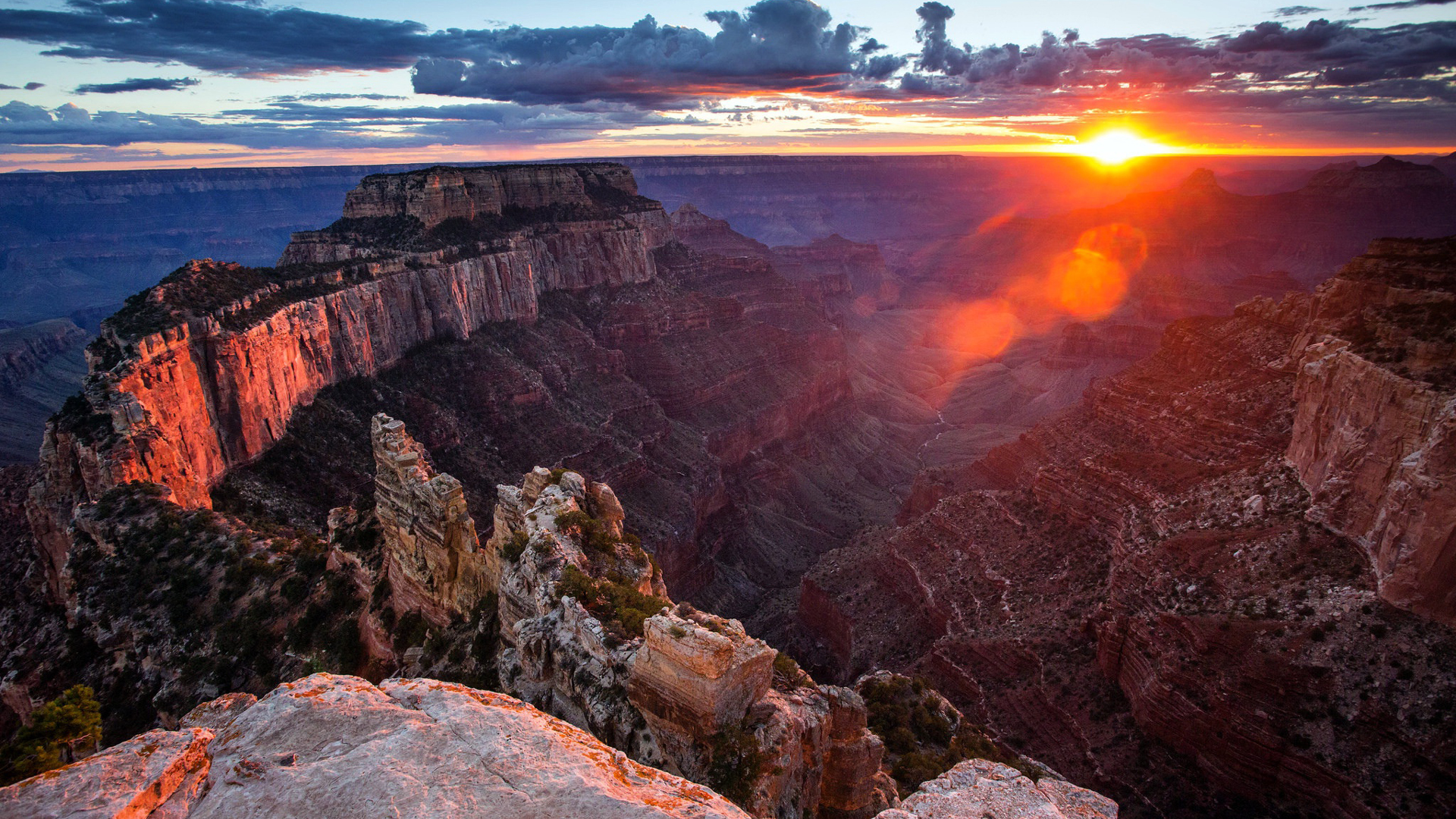 Canyon Cliff Grand Canyon Nature Sunset 2K Travel