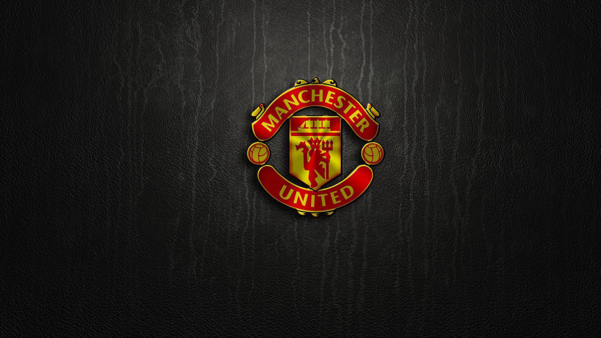 Red Yellow Manchester United Logo In Black Wallpaper 2K Manchester United