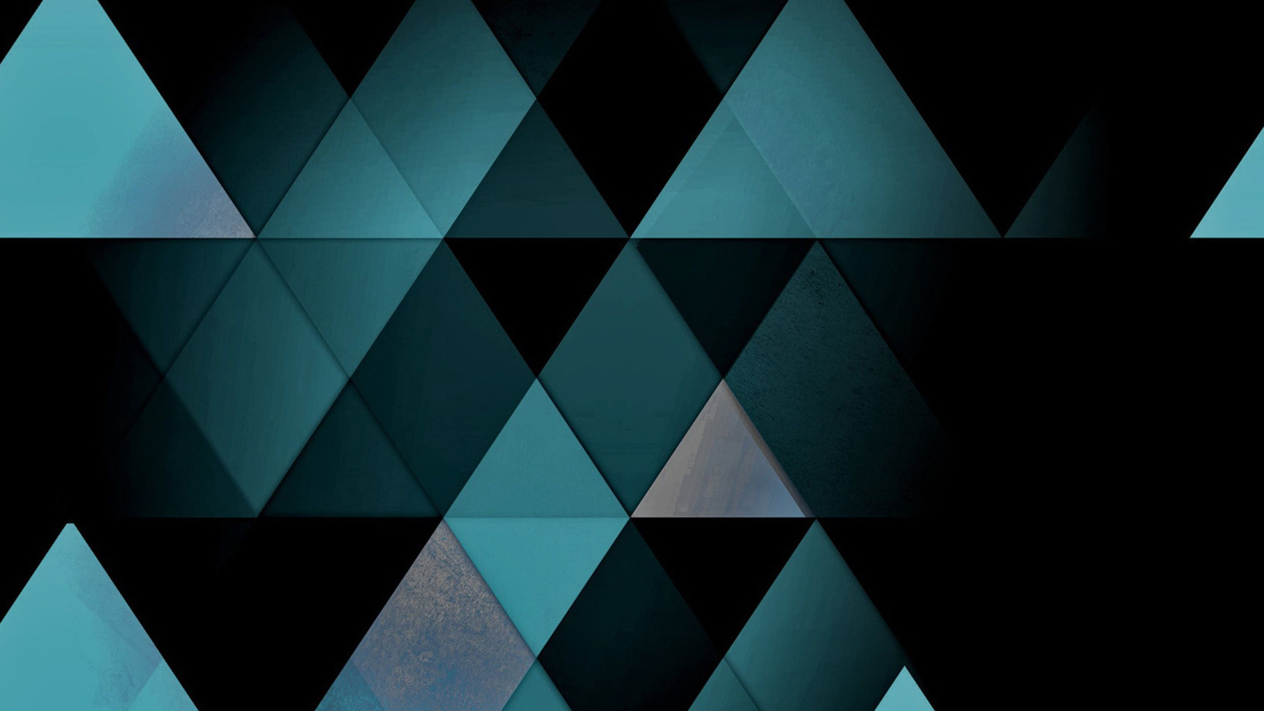 Blue Black Geometric Triangle Shapes Pattern 2K Geometric
