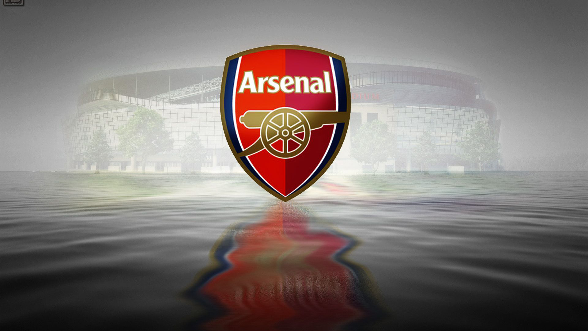 Arsenal Logo Above Water With Reflection 2K Arsenal