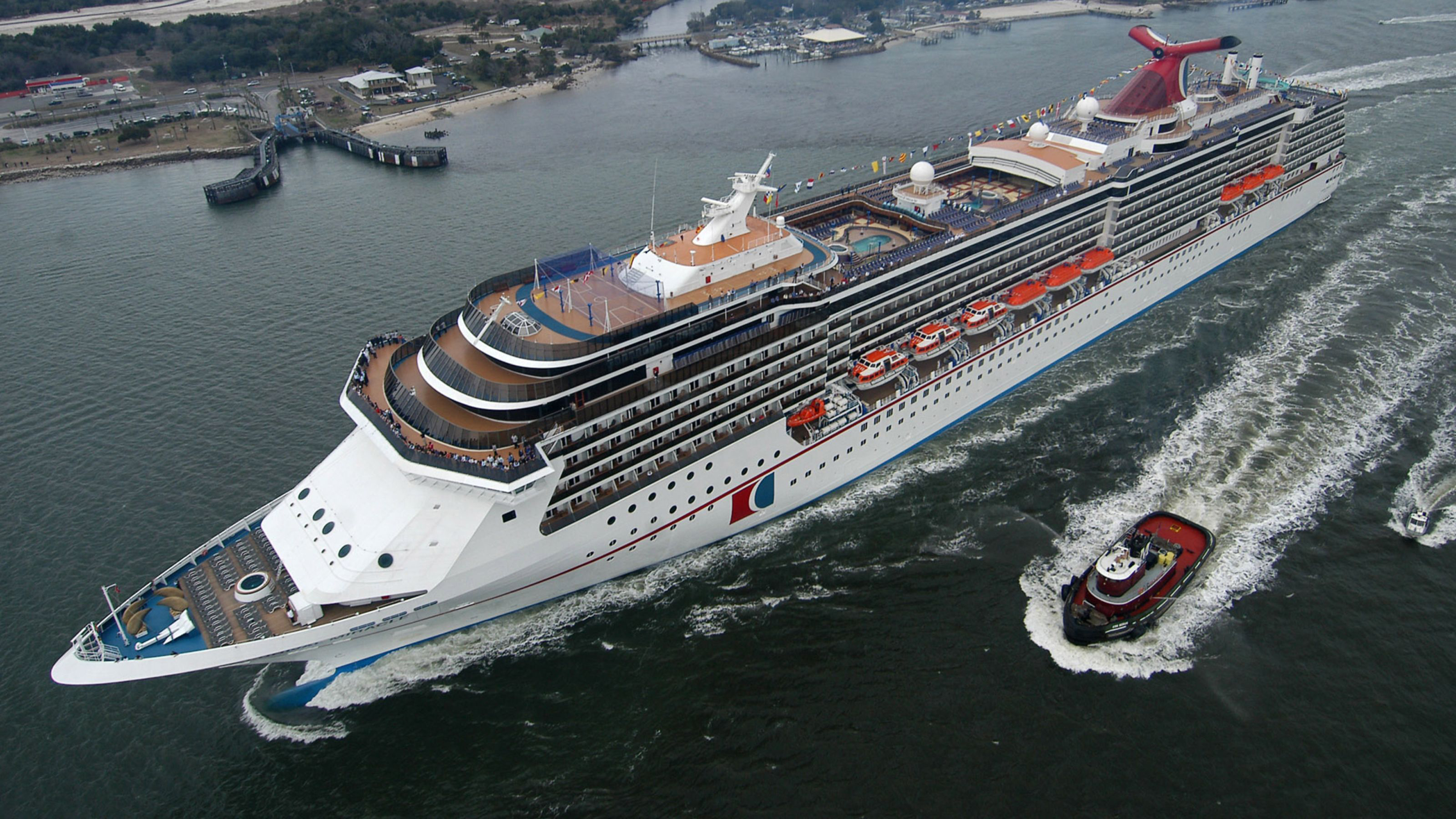 Aerial View Of A Long Cruise Ship K 2K Cruise Ship