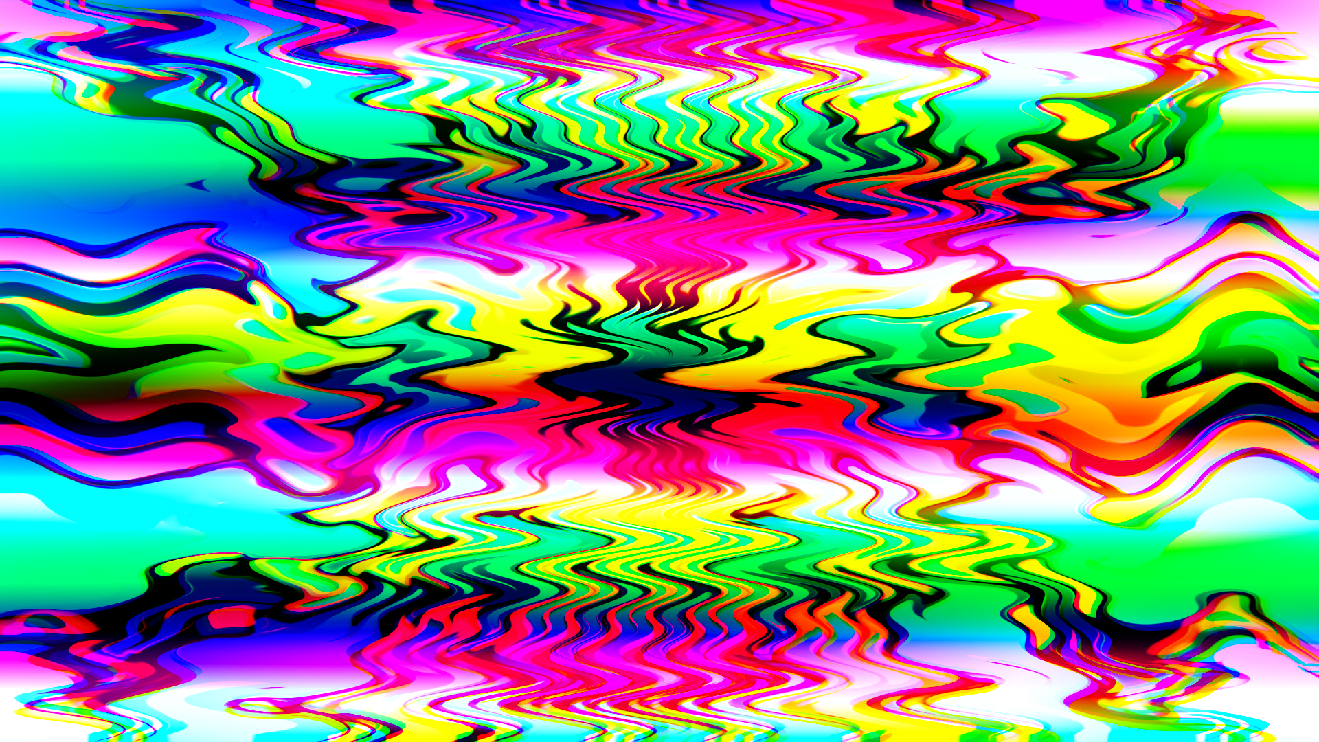 Colorful Digital Art Rainbow Wave 2K Abstract