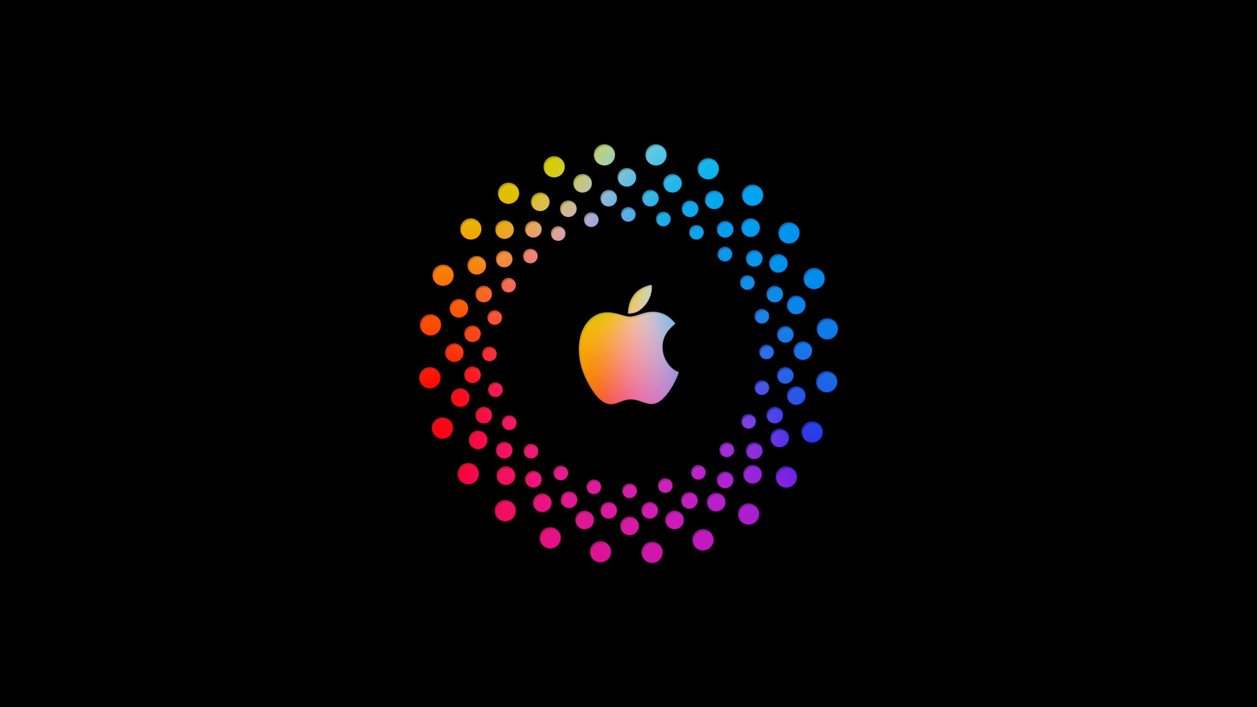 Colorful Glare Apple Logo In Black Wallpaper K K 2K Apple