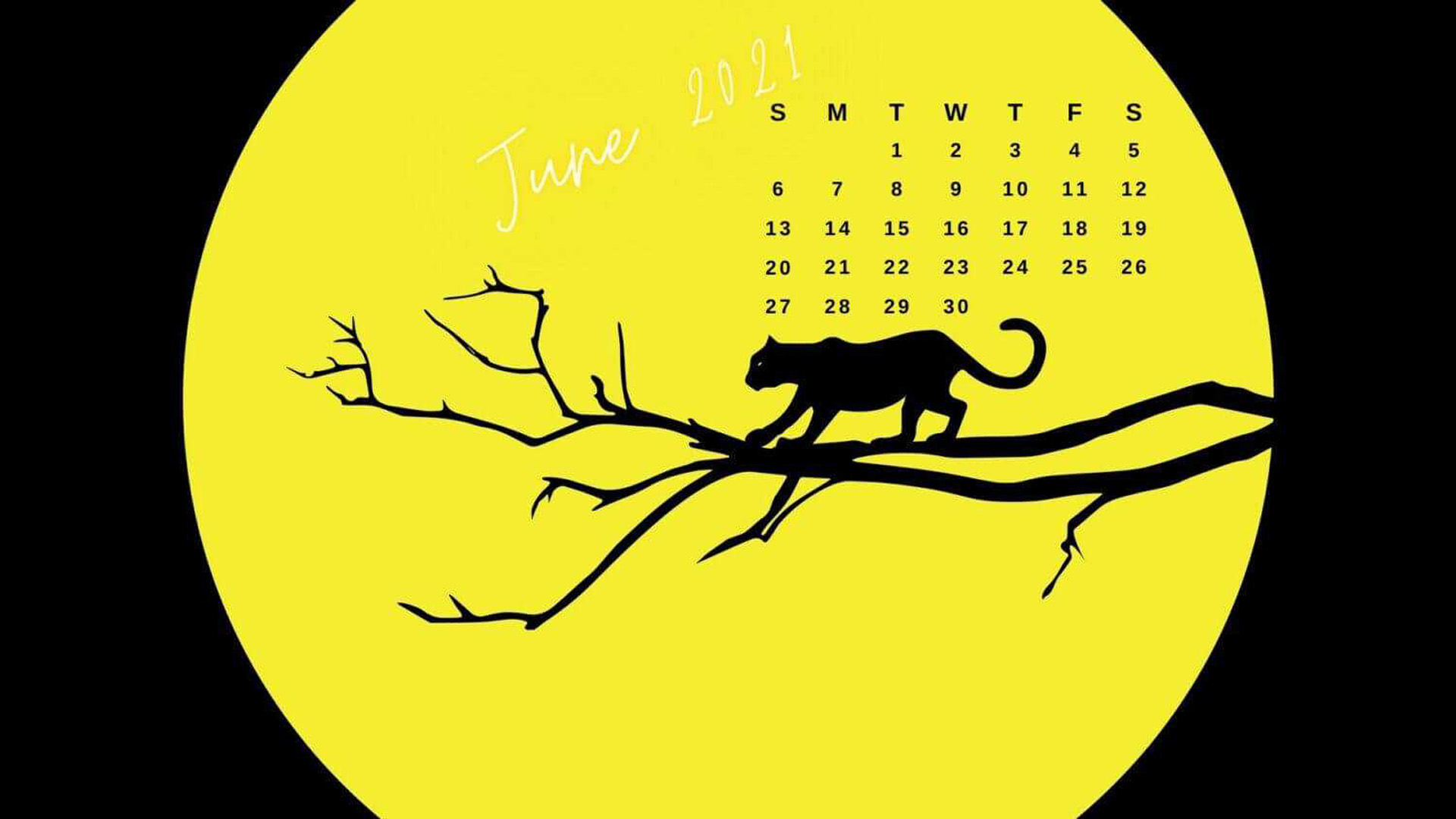 June Calender Tree Black Panther 2K June