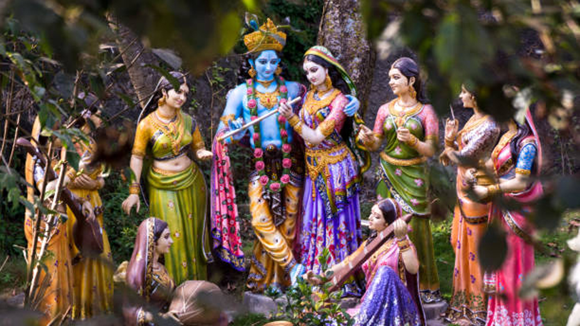 Radha Krishna Toys Blur Trees Wallpaper God 2K Krishna