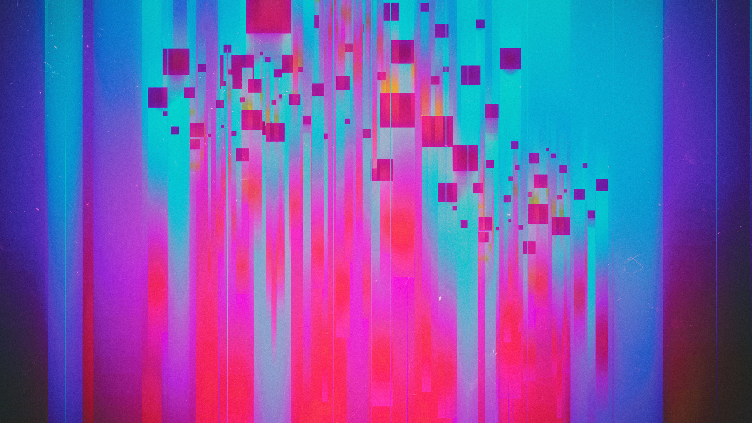 Blue Pink Squares 2K Abstract