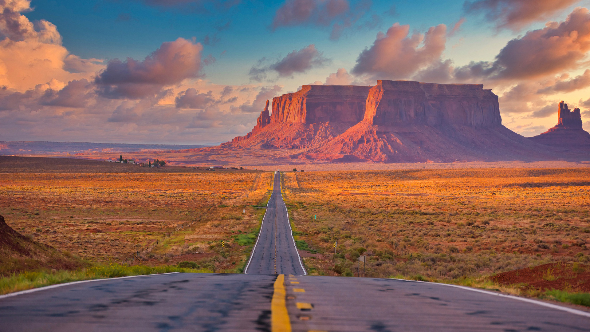 Road Between Arizona Desert Monument Valley 2K Nature