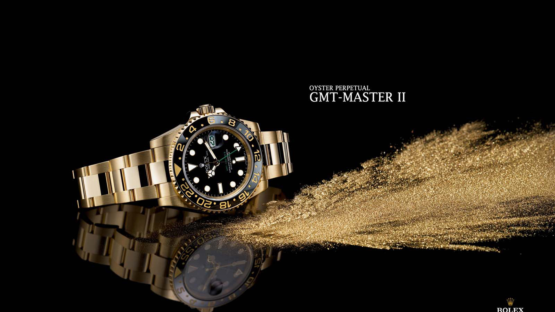 Gold Oyster Perpetual GMT Master II Rolex Watch 2K Rolex
