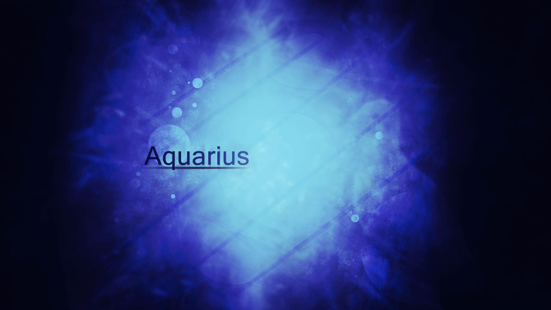 Aquarius Word In Blue Wallpaper 2K Aquarius