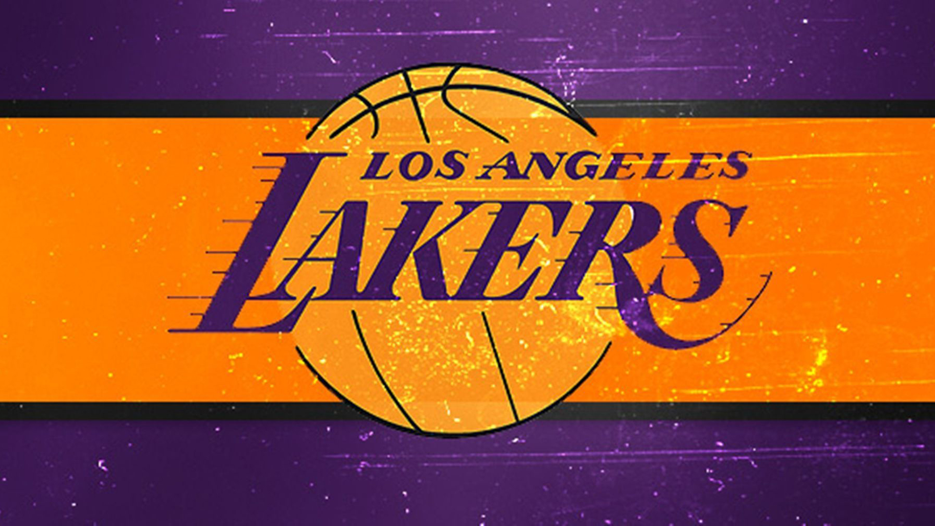 Los Angeles Lakers Logo In Purple Orange Backgound 2K Lakers