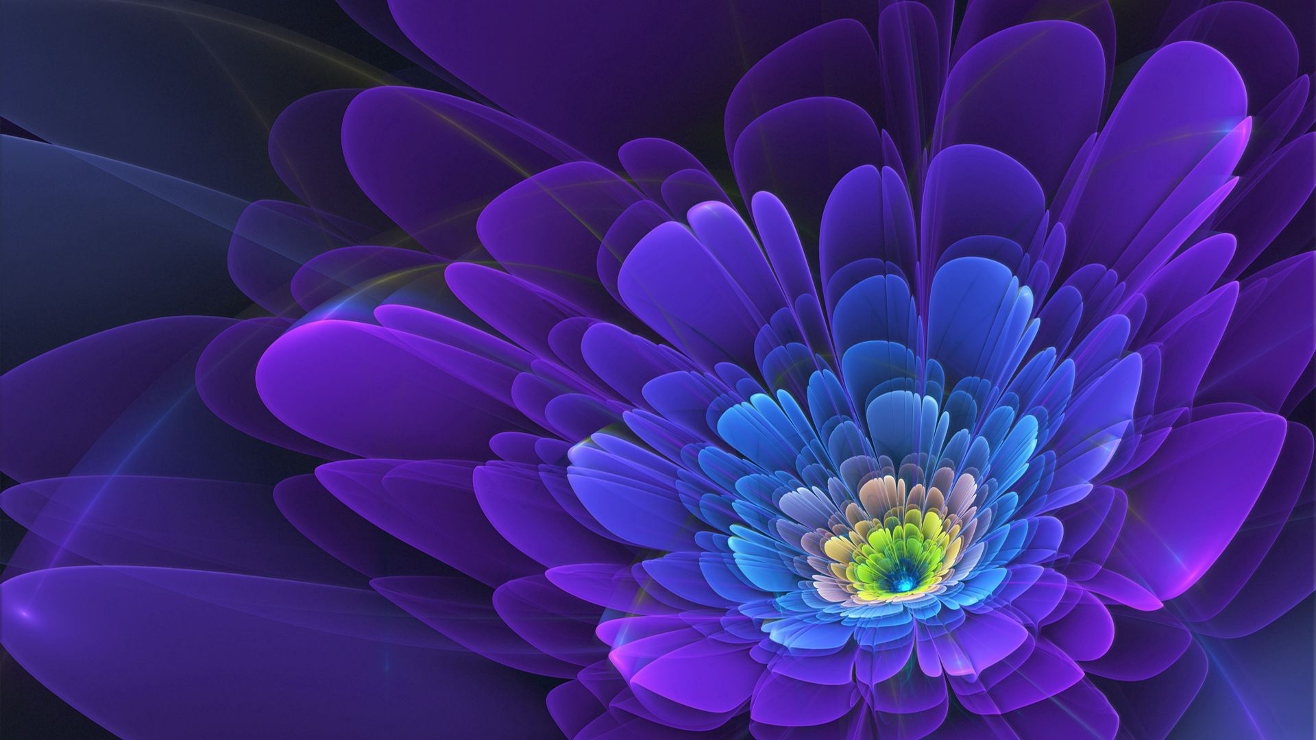 Purple Flower Fractal 2K Abstract