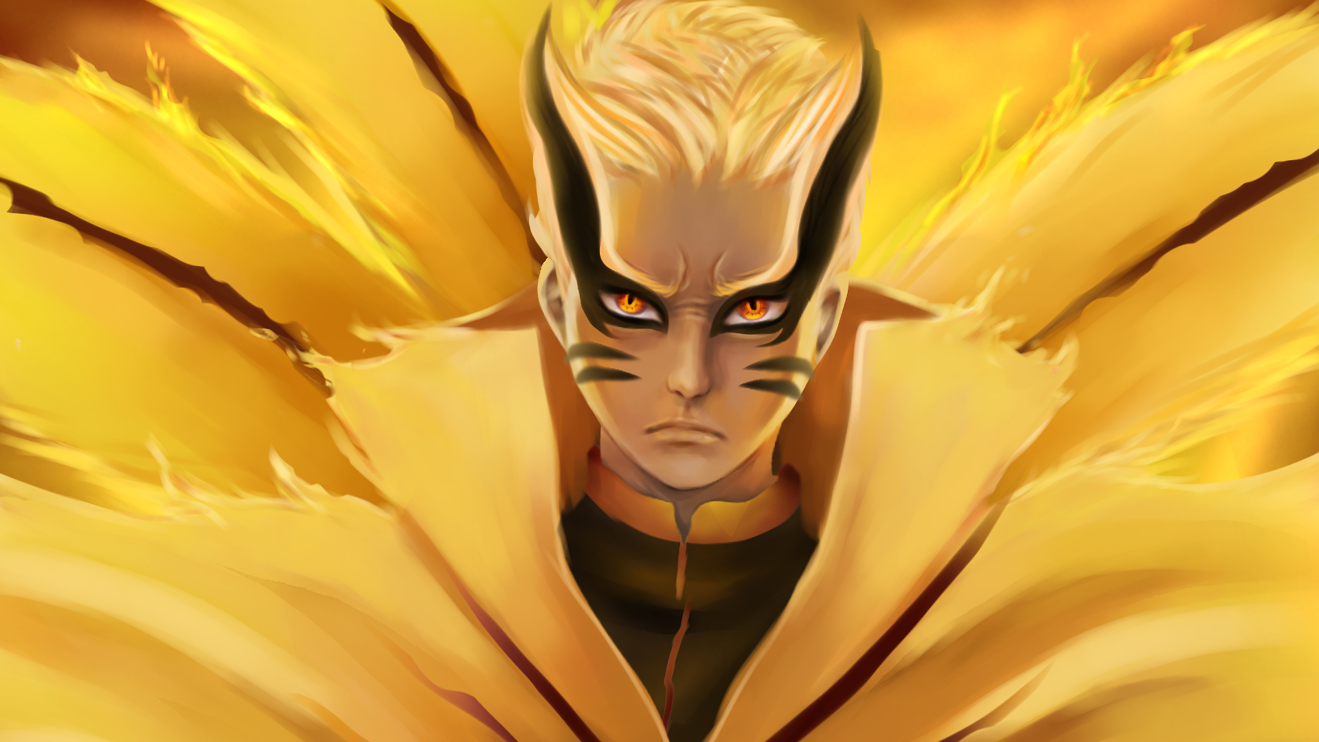 Yellow Eyes Baryon Mode Naruto Uzumaki 2K Naruto