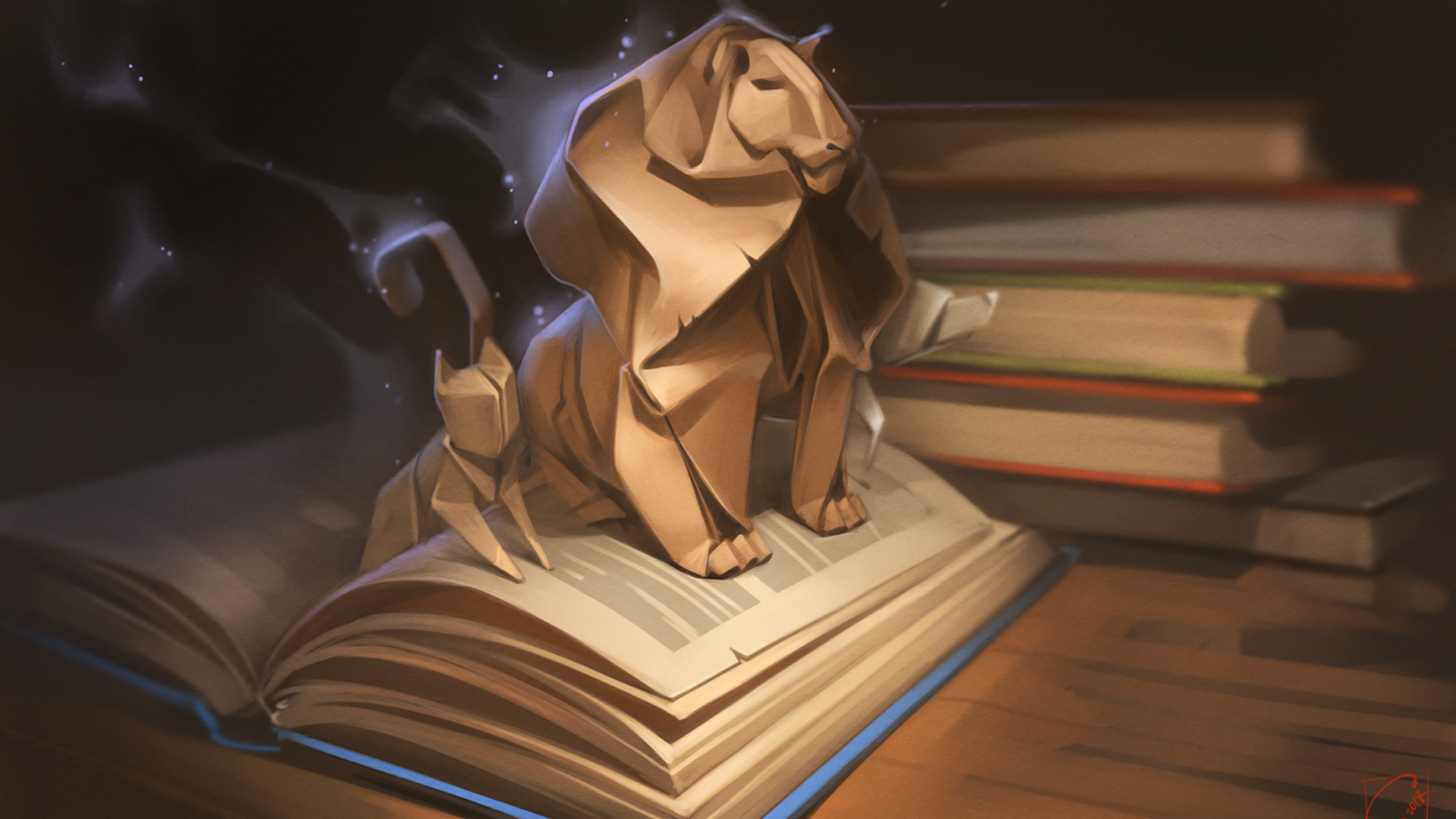 Book With Lion Origami 2K Lion