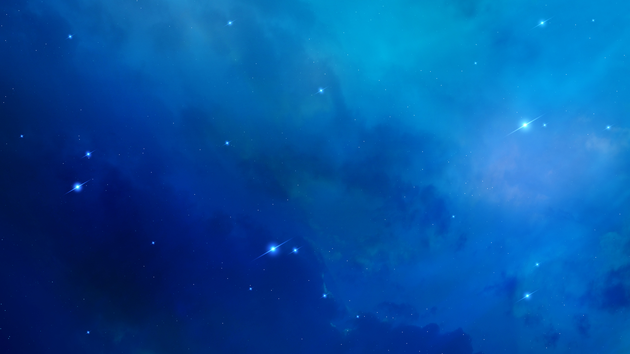 Blue Cloudy Sky With Blue Stars 2K Space