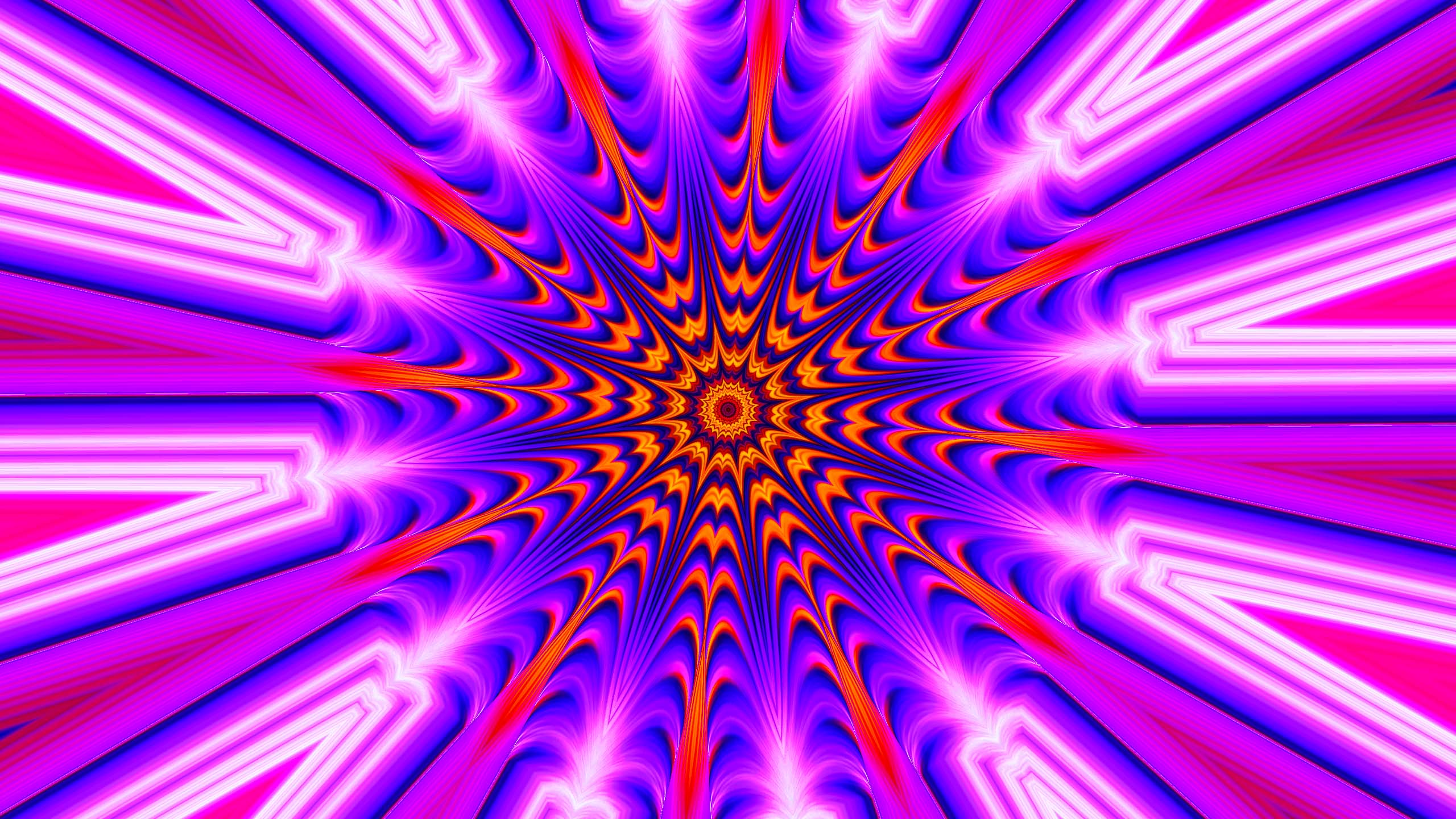 Pink purple orange artistic colors digital art kaleidoscope optical illusion 2K abstract