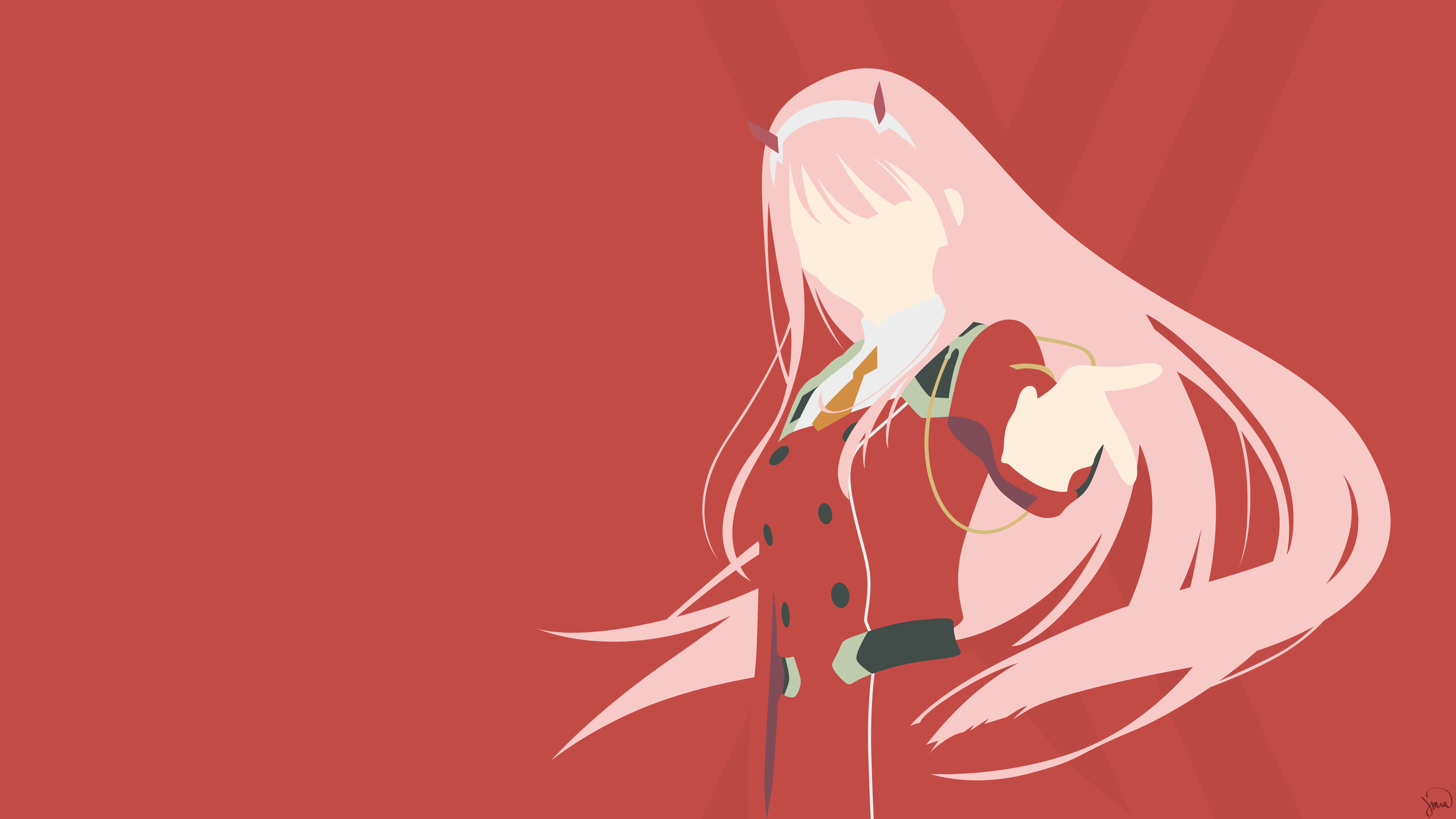 Darling in the franxx zero two with red Wallpaper k 2K anime
