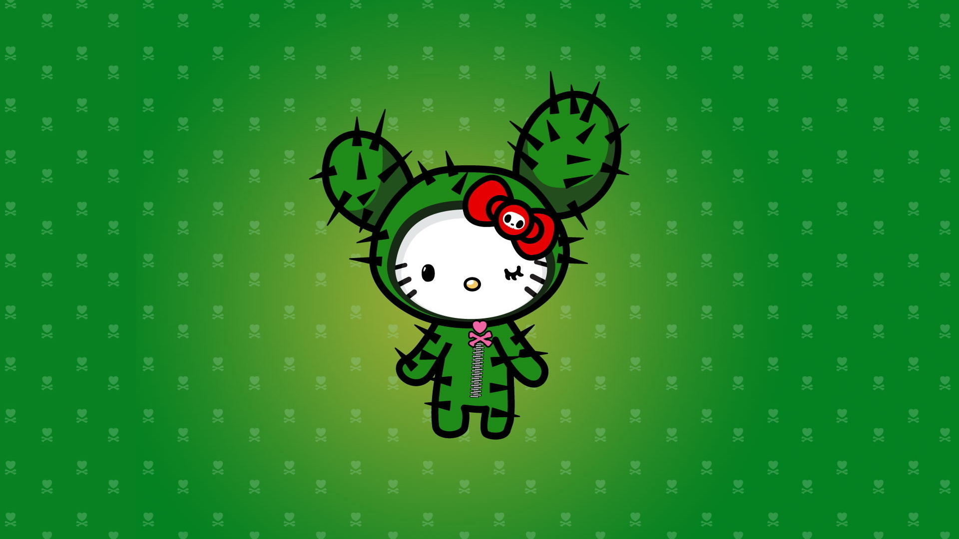Hello Kitty In Green Wallpaper 2K Hello Kitty