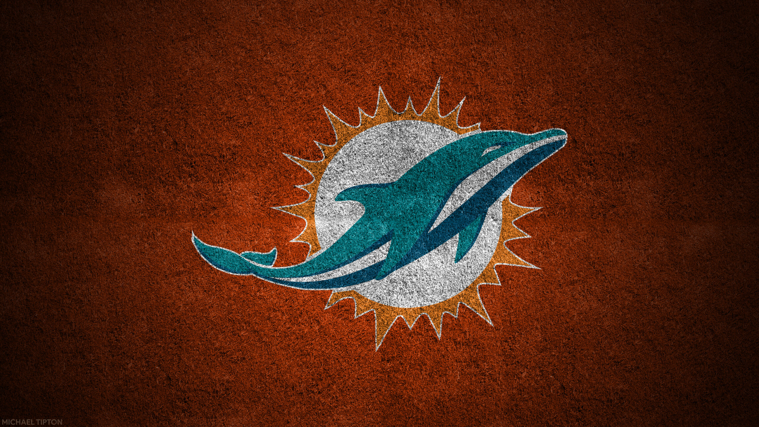 Miami Dolphins Logo In Orange Shades Wallpaper K 2K Miami Dolphins