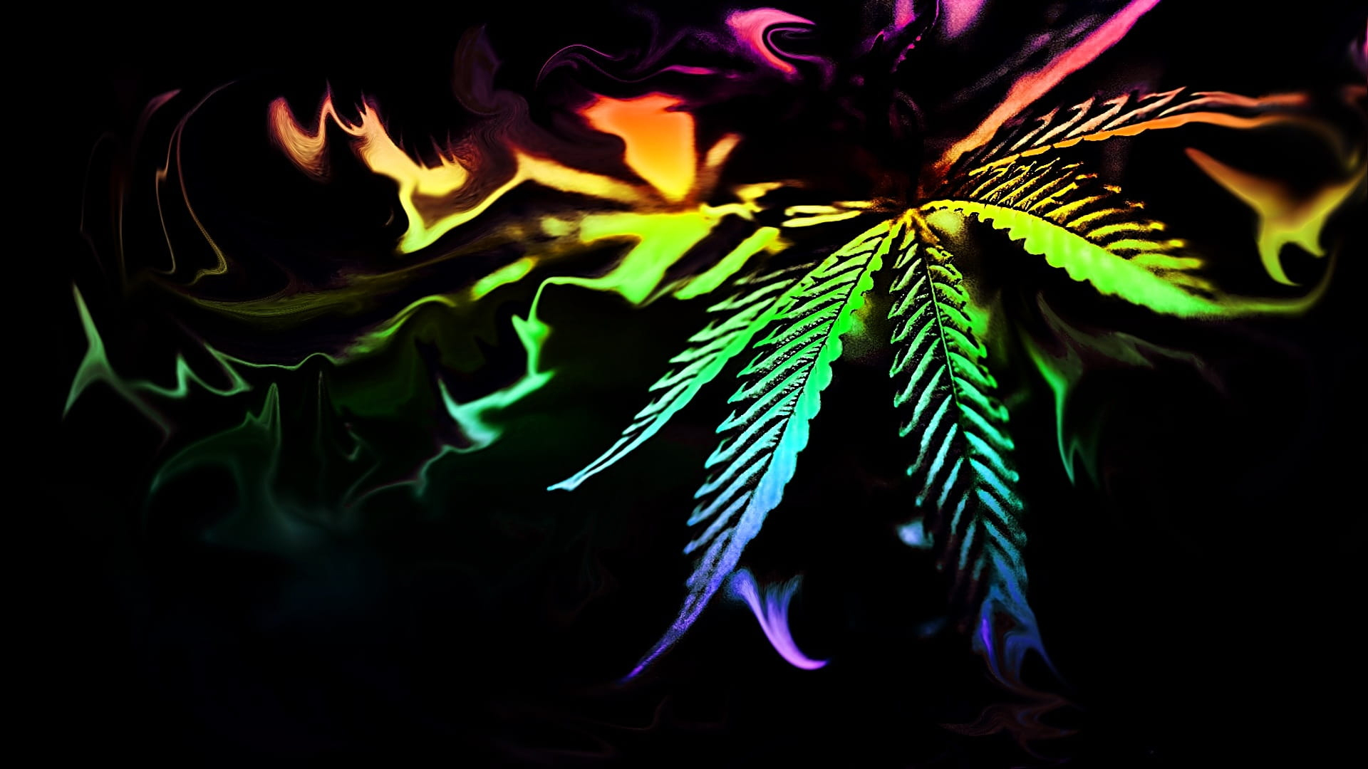 Art Of Colorful Weed 2K Trippy
