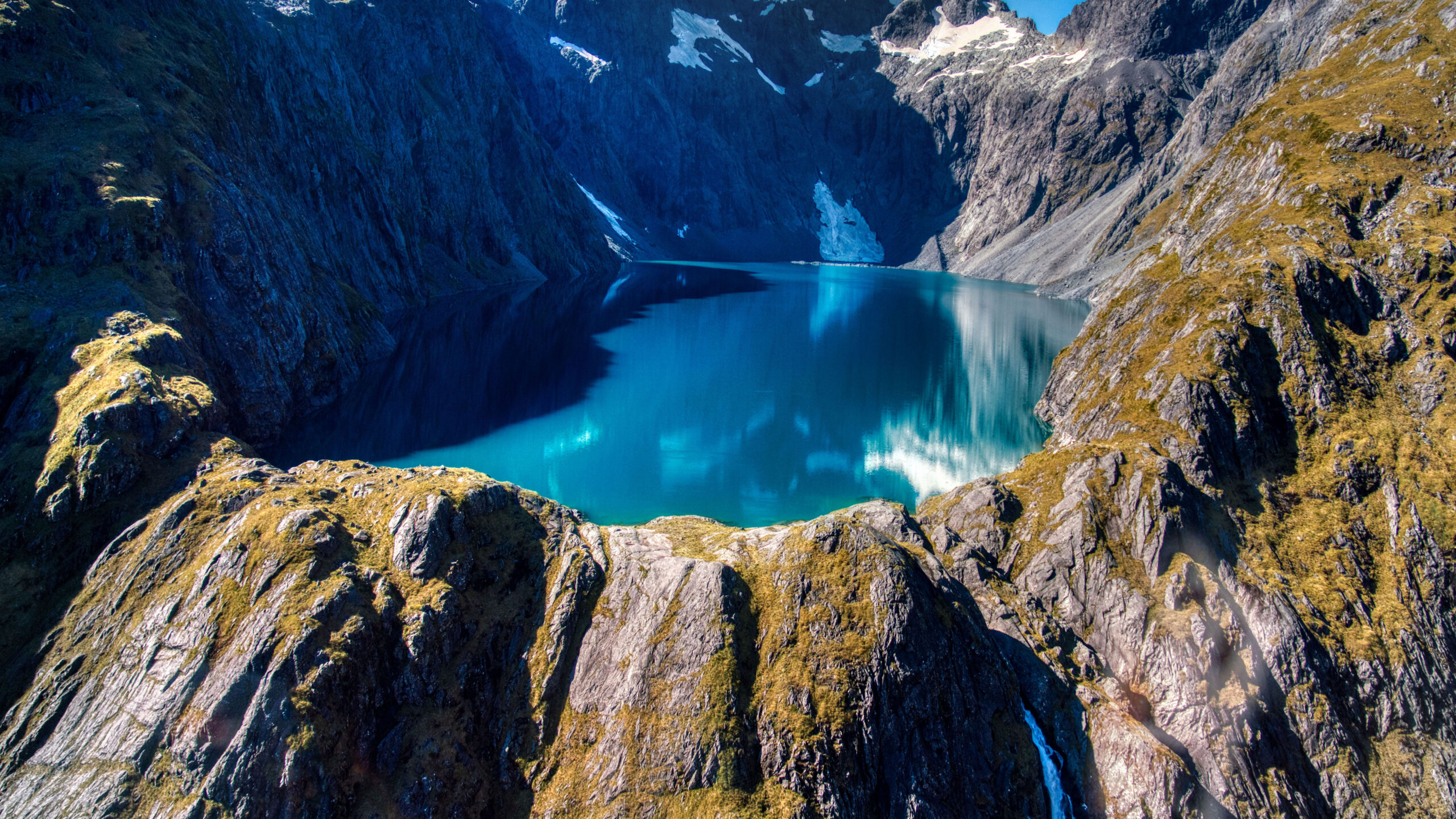 4K Aerial View Of Lake Between Alps Mountains K K 2K Nature