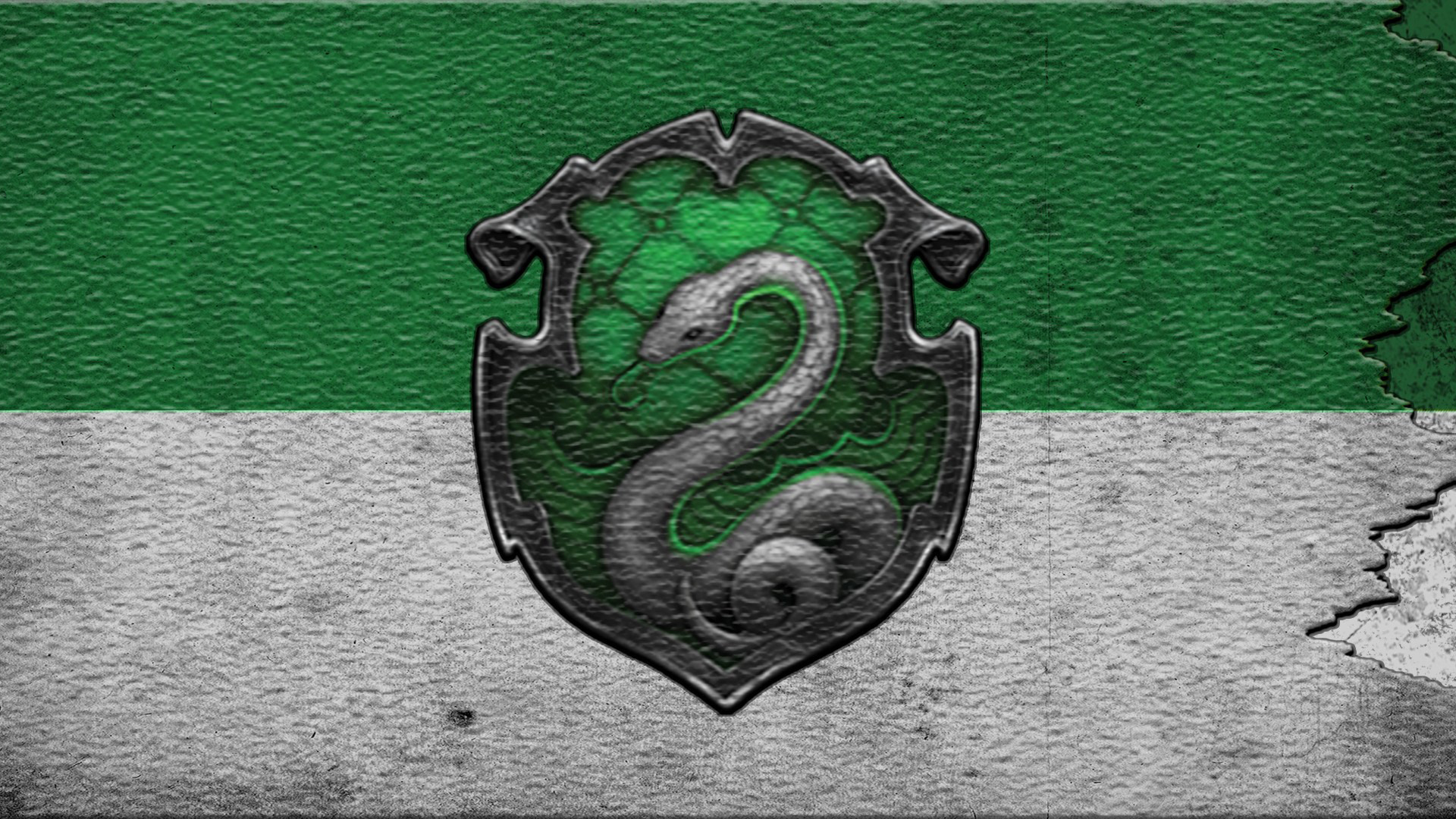 Slytherin Logo Green White Wallpaper 2K Slytherin