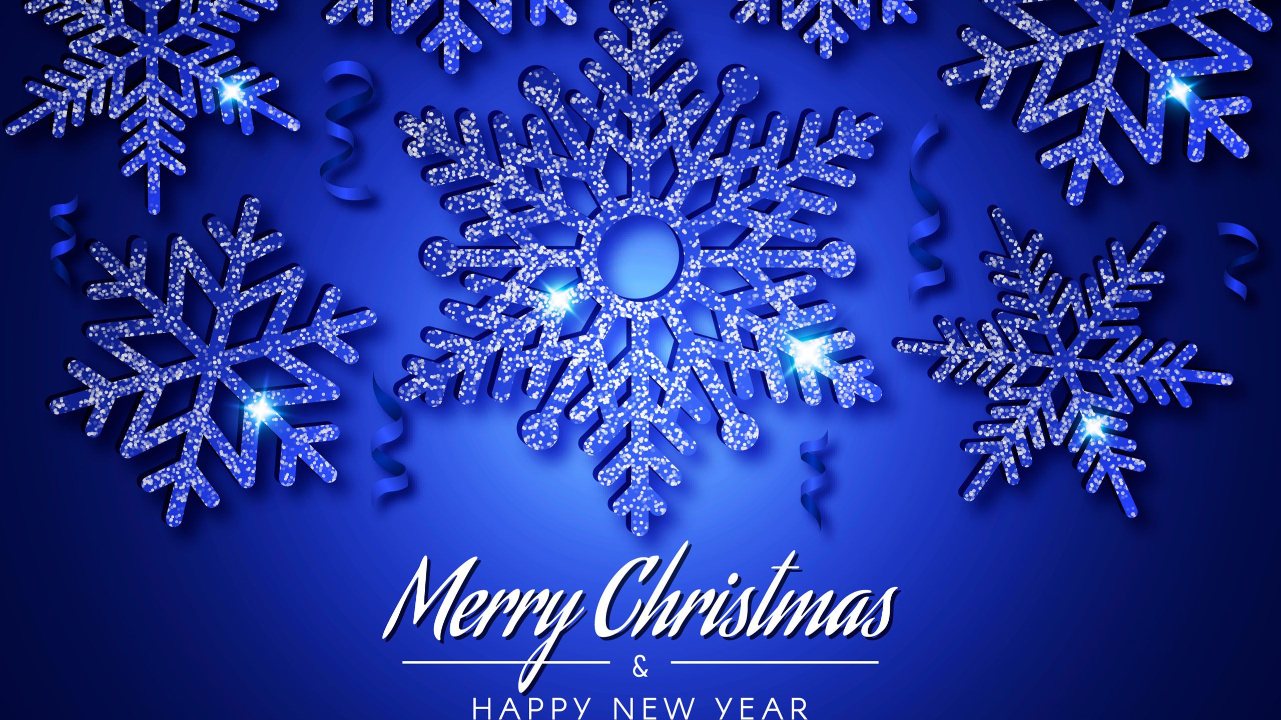 Blue White Glitter Snowflakes Christmas Ornaments 2K Christmas