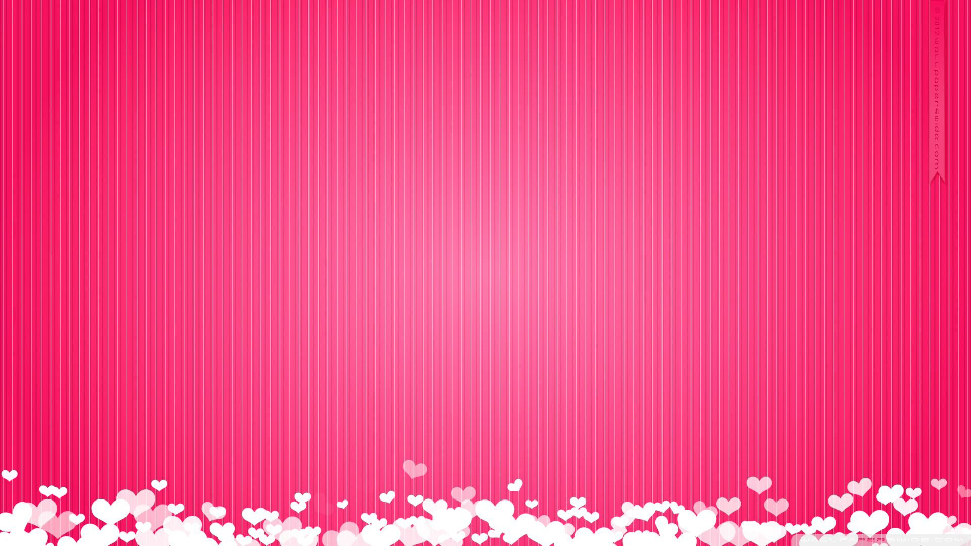 White Pink Hearts In Lines Pink Wallpaper 2K Pink Wallpaper