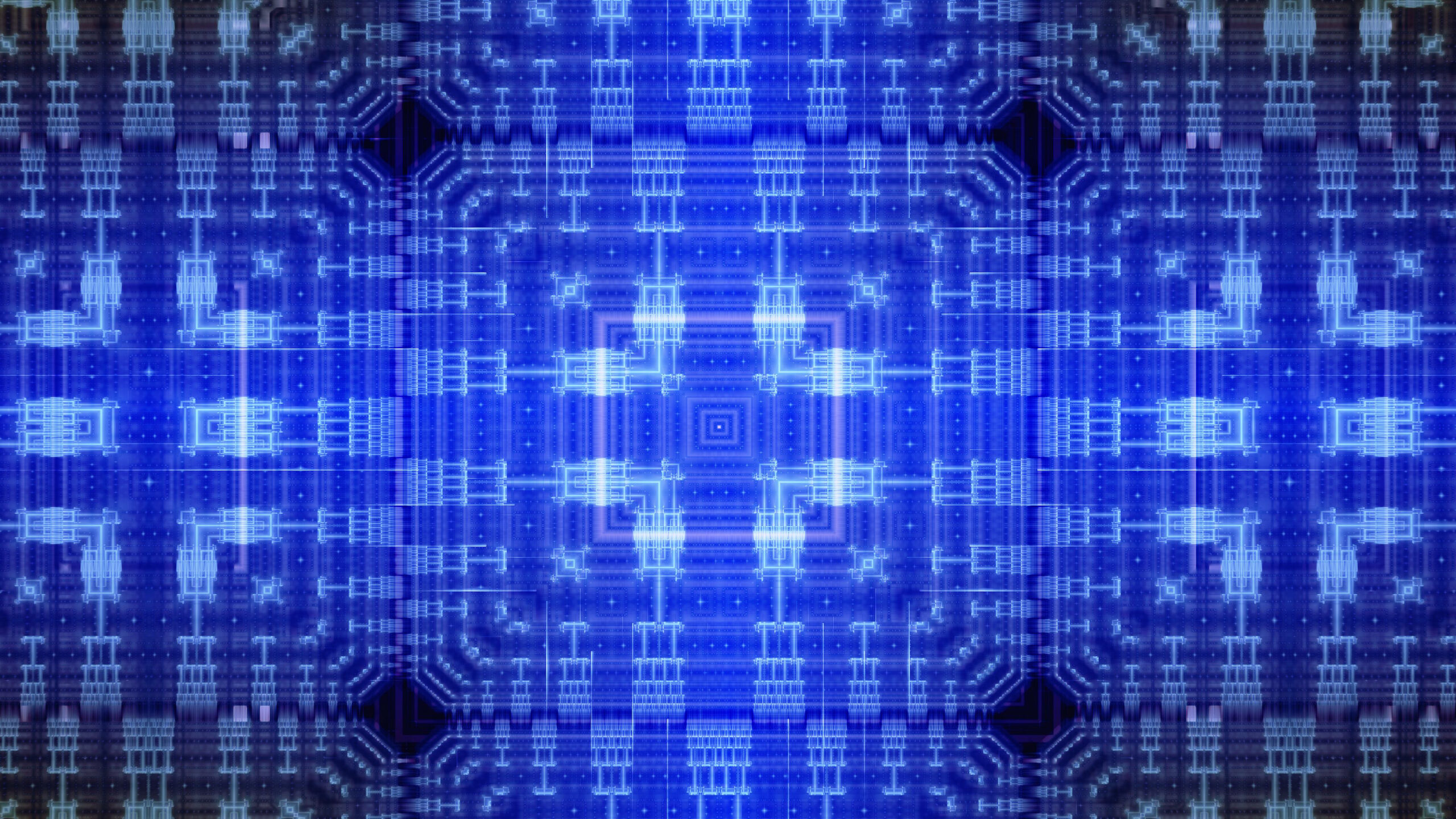 Blue White Pattern Squares Lines K 2K Abstract