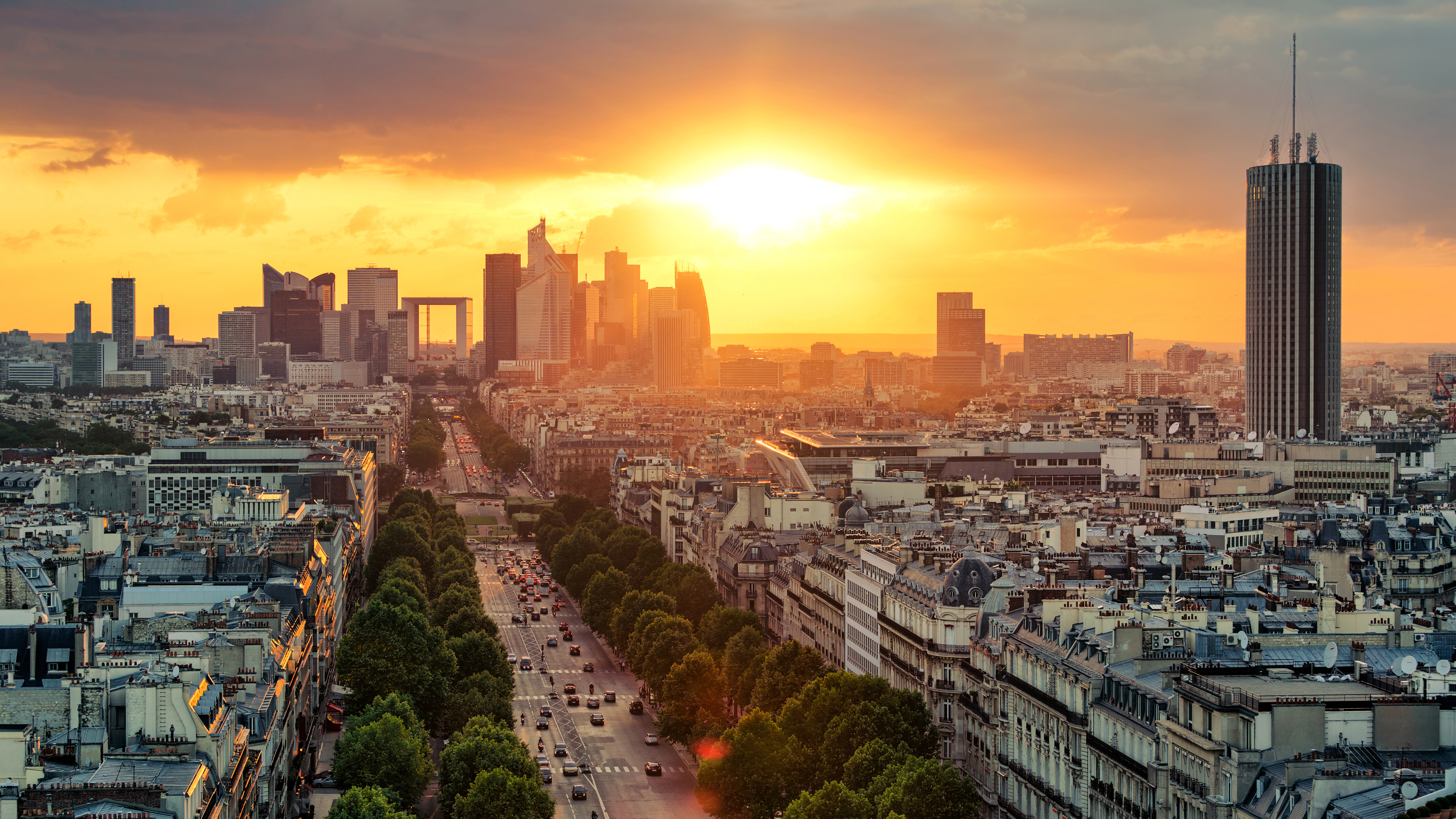 Cityscape Of France Paris During Sunrise K K 2K Travel