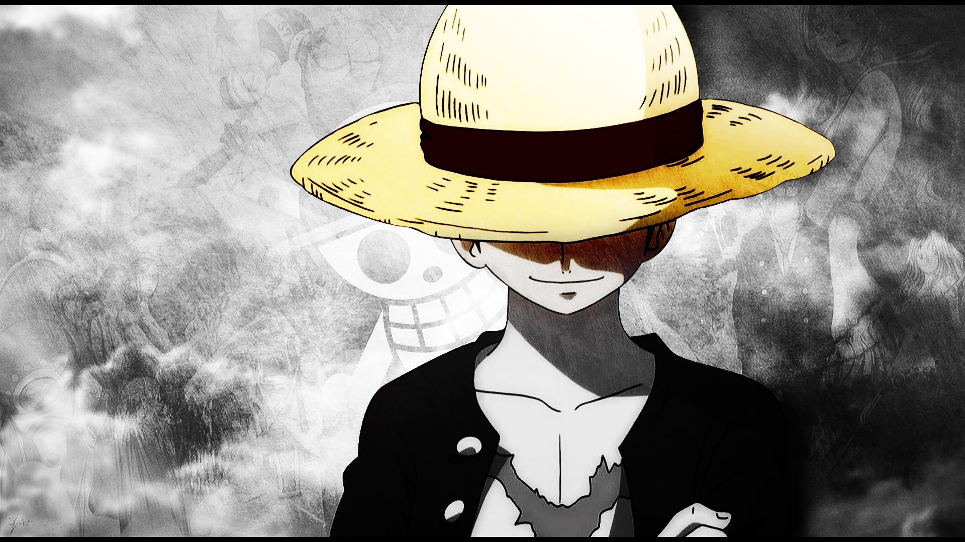 Yellow Black Hat Luffy Black Dress 2K One Piece