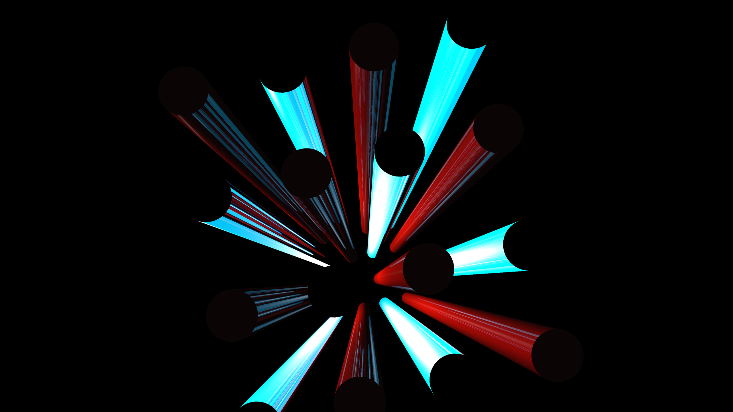 Black Blue Ligths Red 2K Abstract