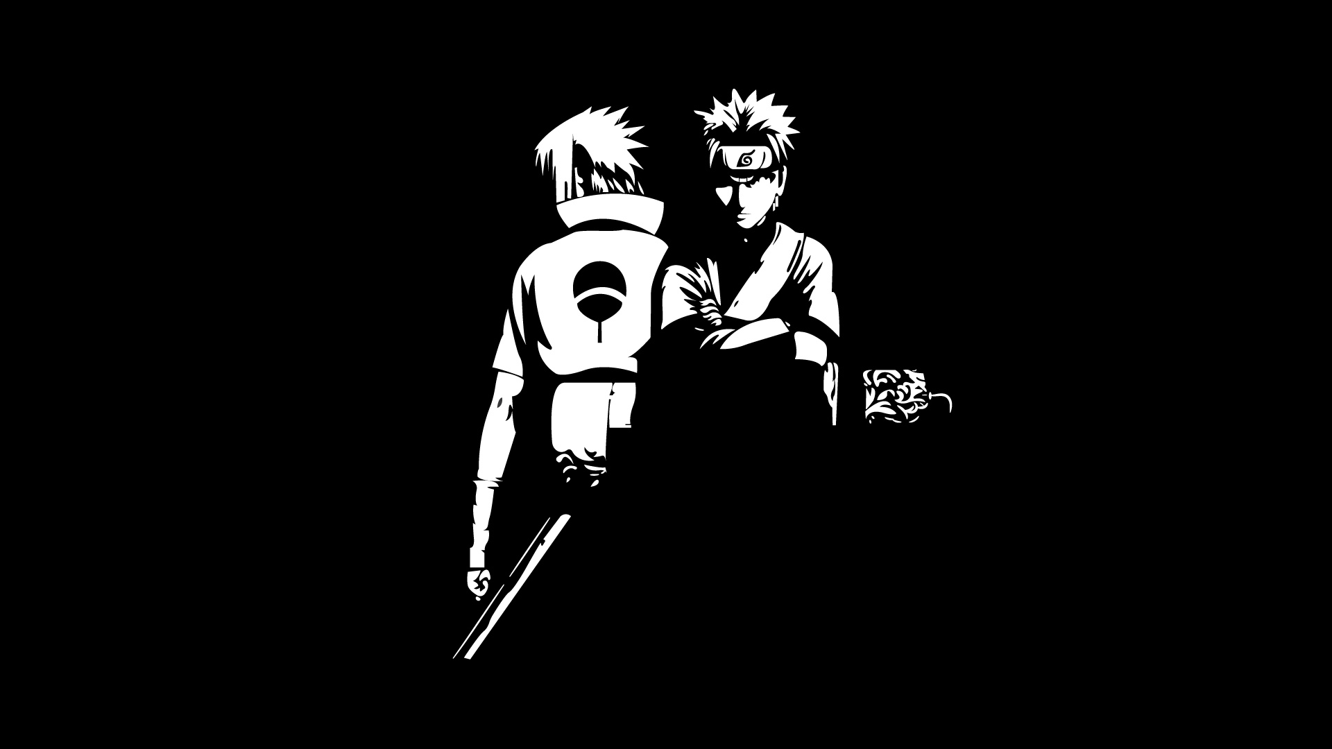 Black And White Wallpaper Of Naruto Uzumaki Sasuke Uchiha 2K Naruto - Download Free Mobile