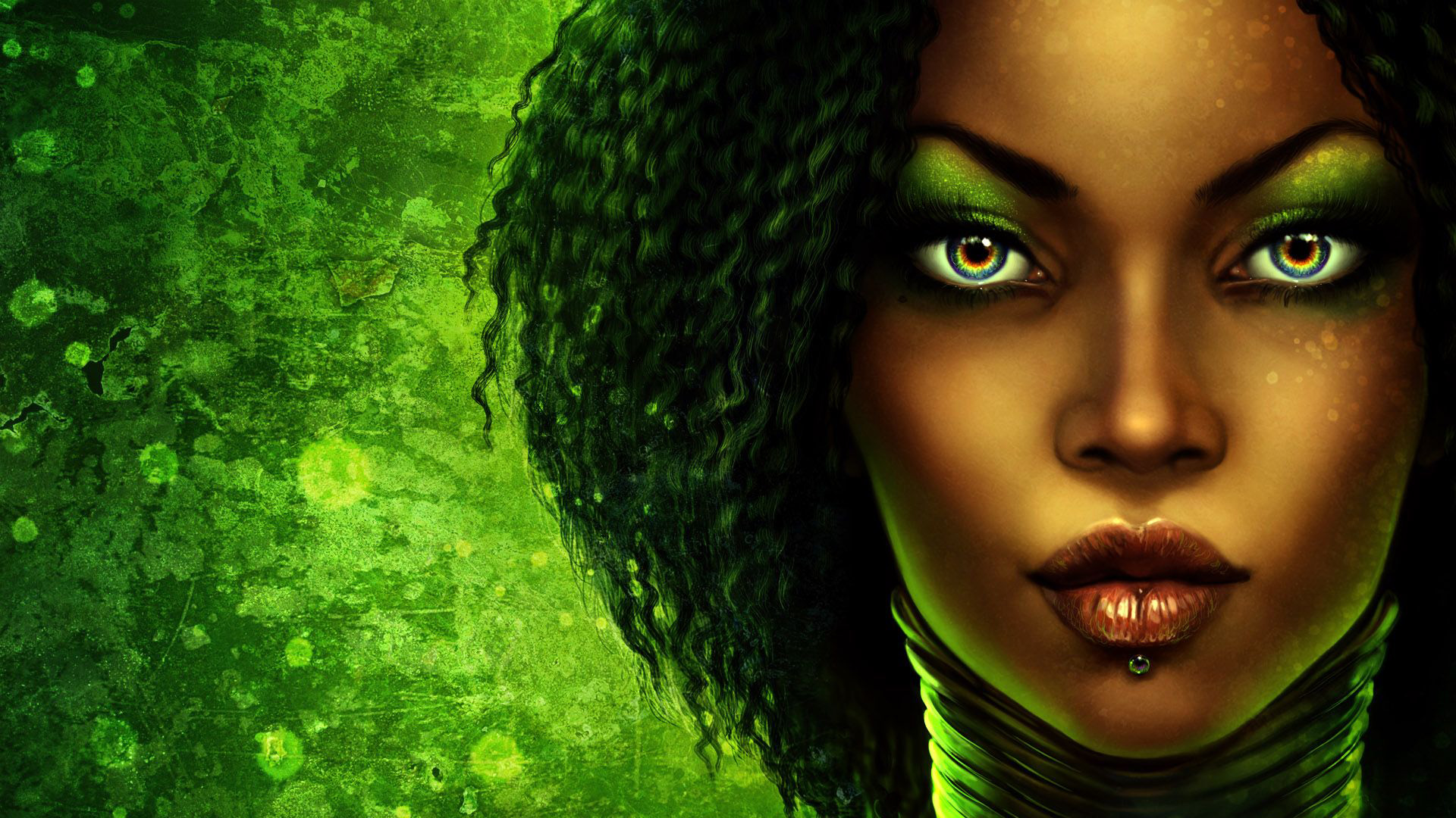 Black Girl In Green Wallpaper 2K Black Girl
