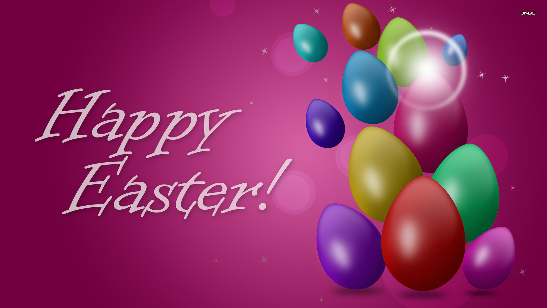 Happy Easter Eggs Purple Wallpaper 2K Easter