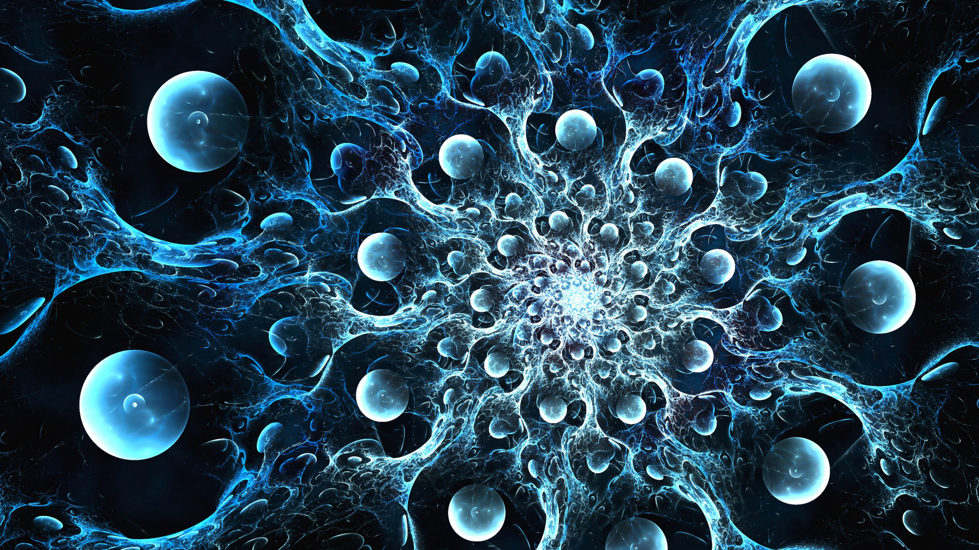Blue Balls Fractal Circle Infinite Abstraction 2K Abstract