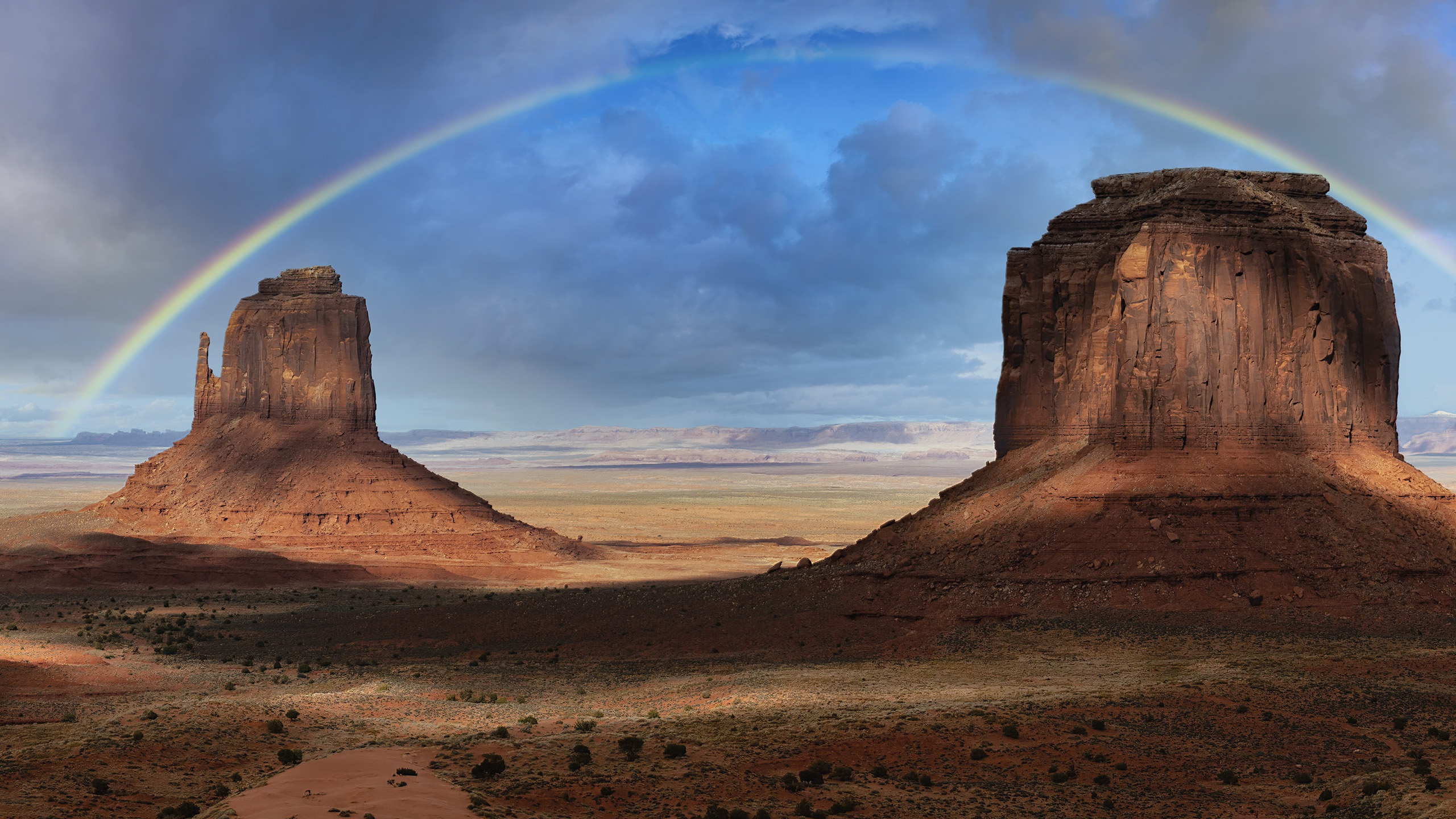 Arizona Desert Landscape Nature Rainbow Monument Valley 2K Travel