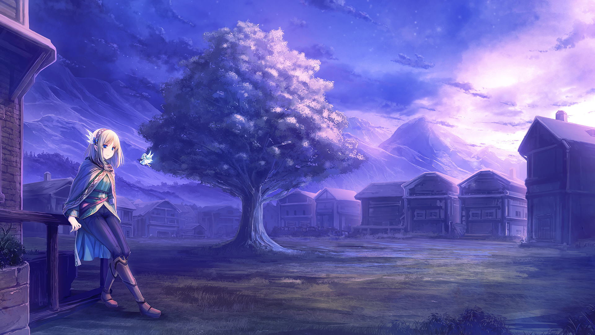 Cayna Anime Girl Purple Nature Wallpaper 2K In the Land of Leadale