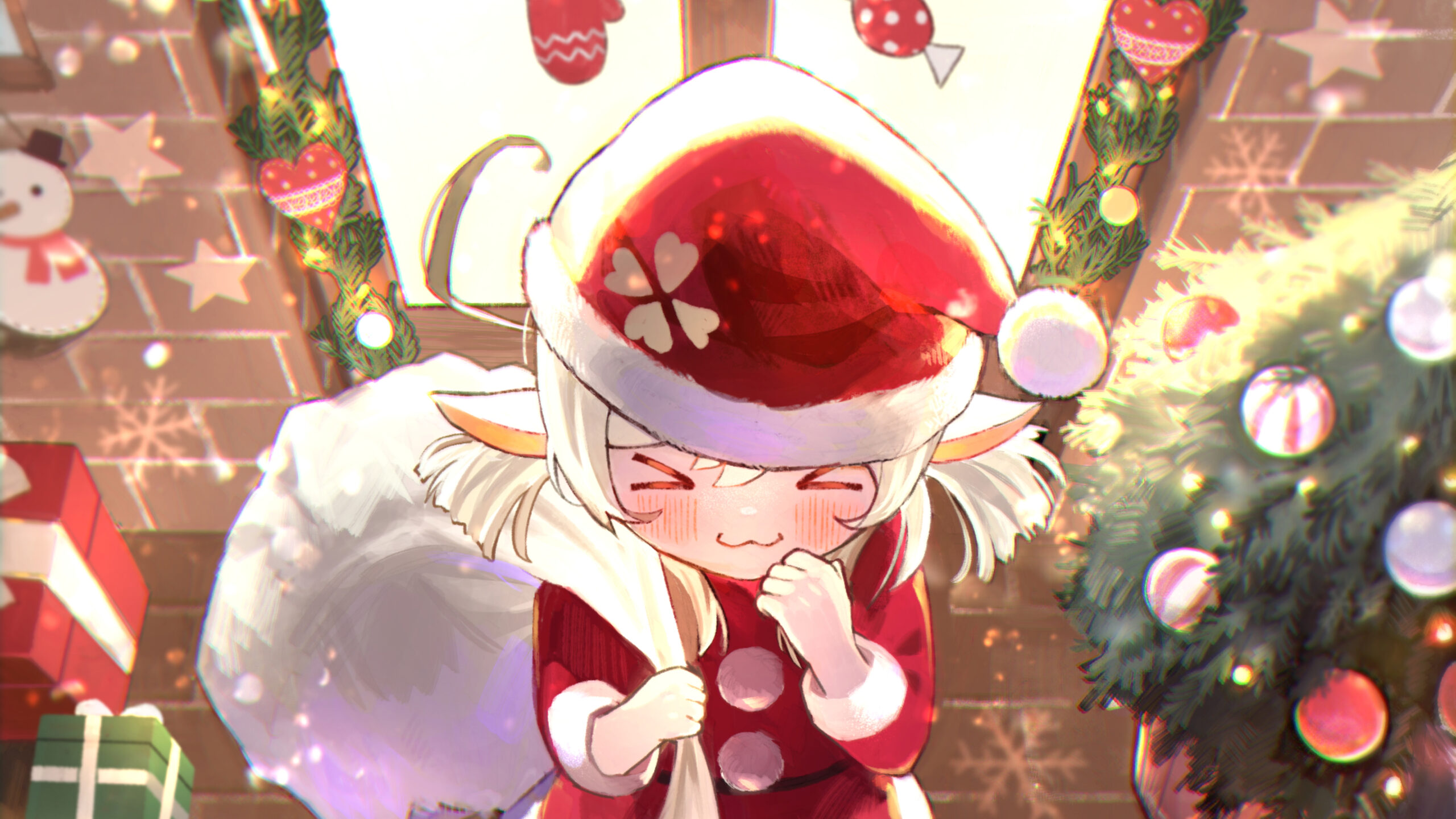 Santa Claus Dress Wearing Klee K 2K Genshin Impact