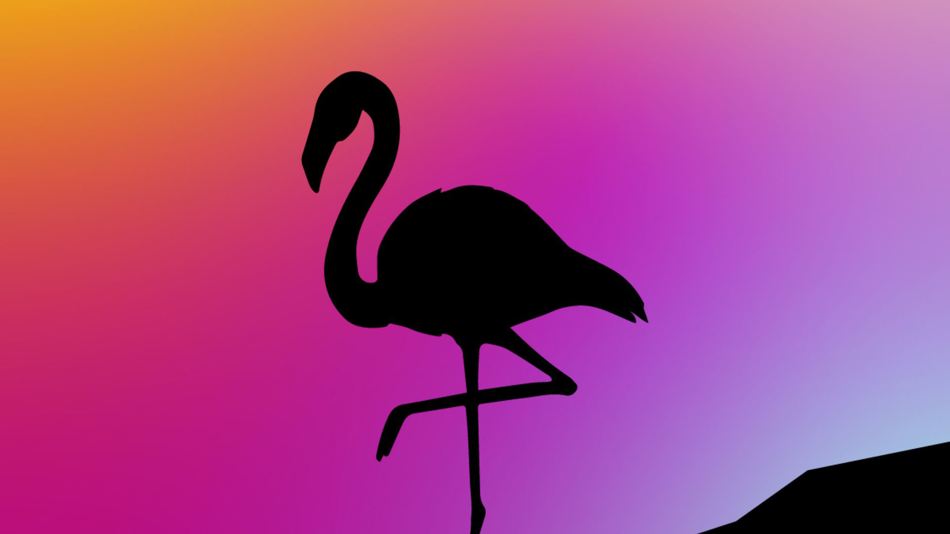 Flamingo Bird Silhouette Wallpaper Minimalism 2K Minimalism